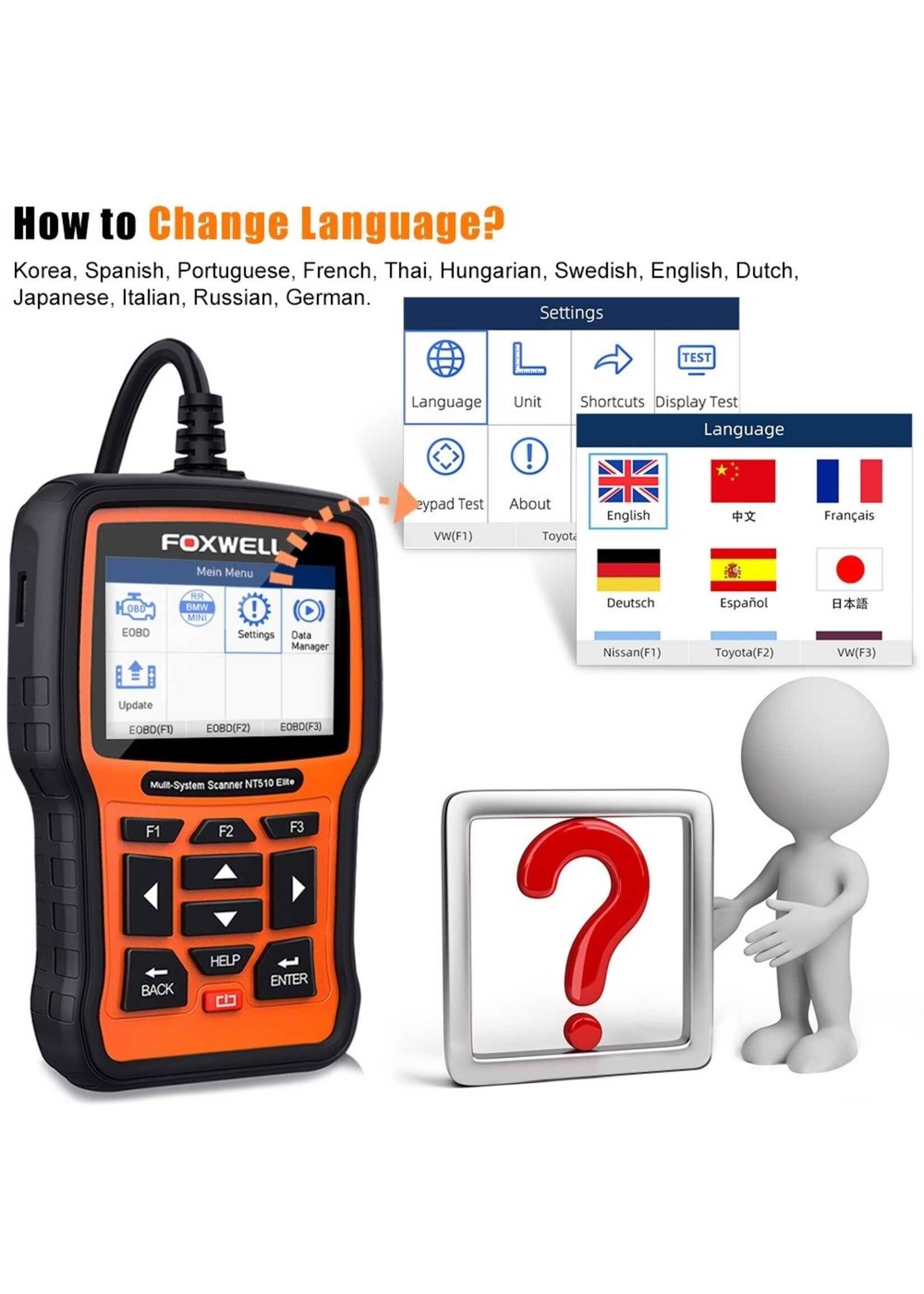 Foxwell FOXWELL NT510 Elite - Professionele Scanner voor Uw Auto