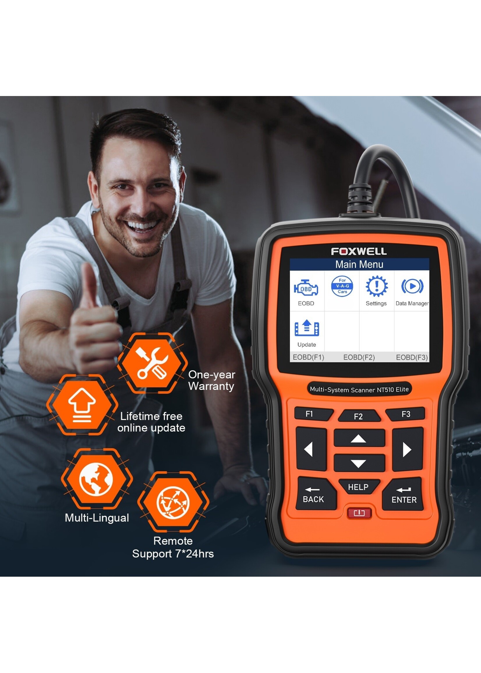 Foxwell FOXWELL NT510 Elite - Professionele Scanner voor Uw Auto