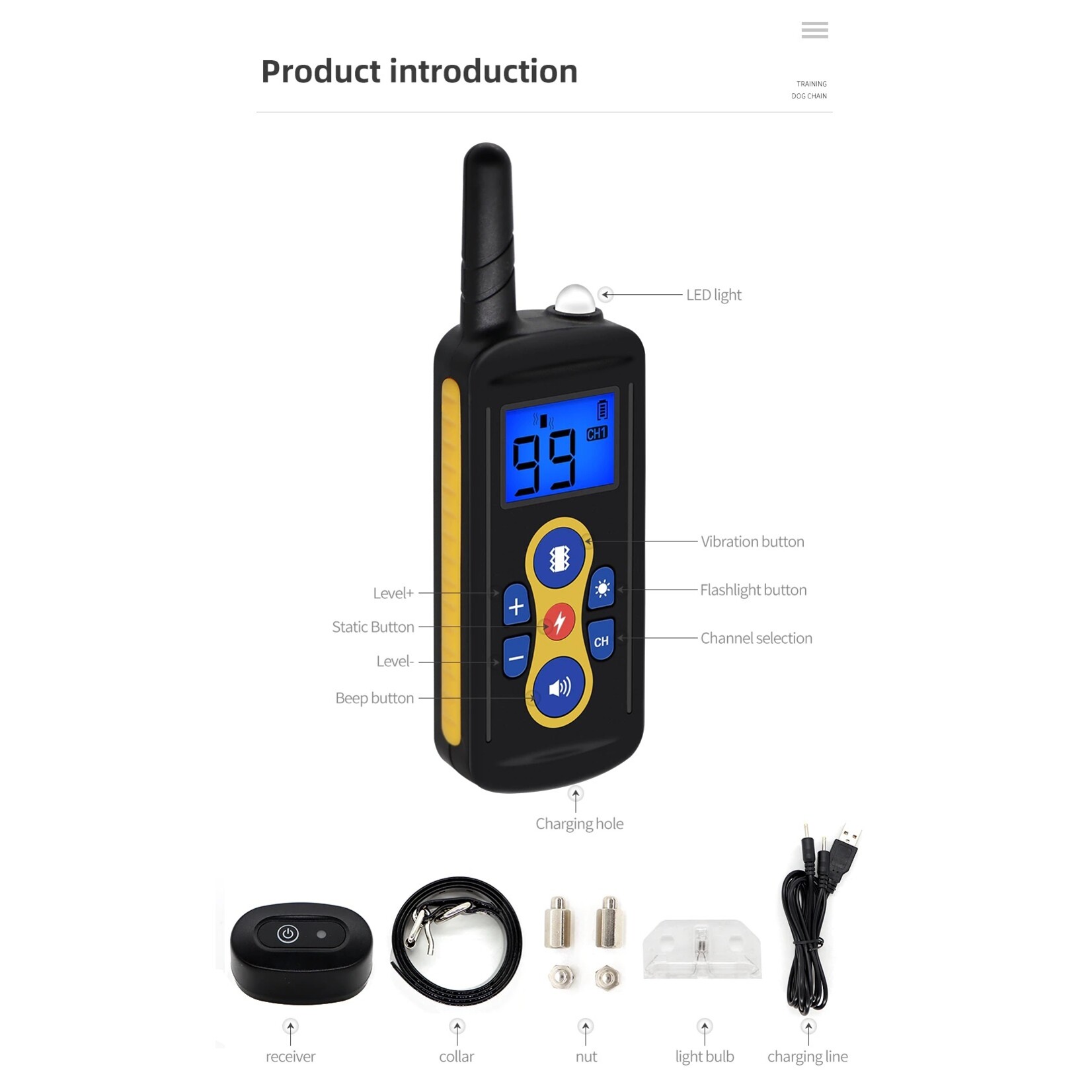 T-600 trainingshalsband op afstand – Trainen met uw hond – Trainingshalsband – Oplaadbare trainingshalsband – Voor 2 Honden