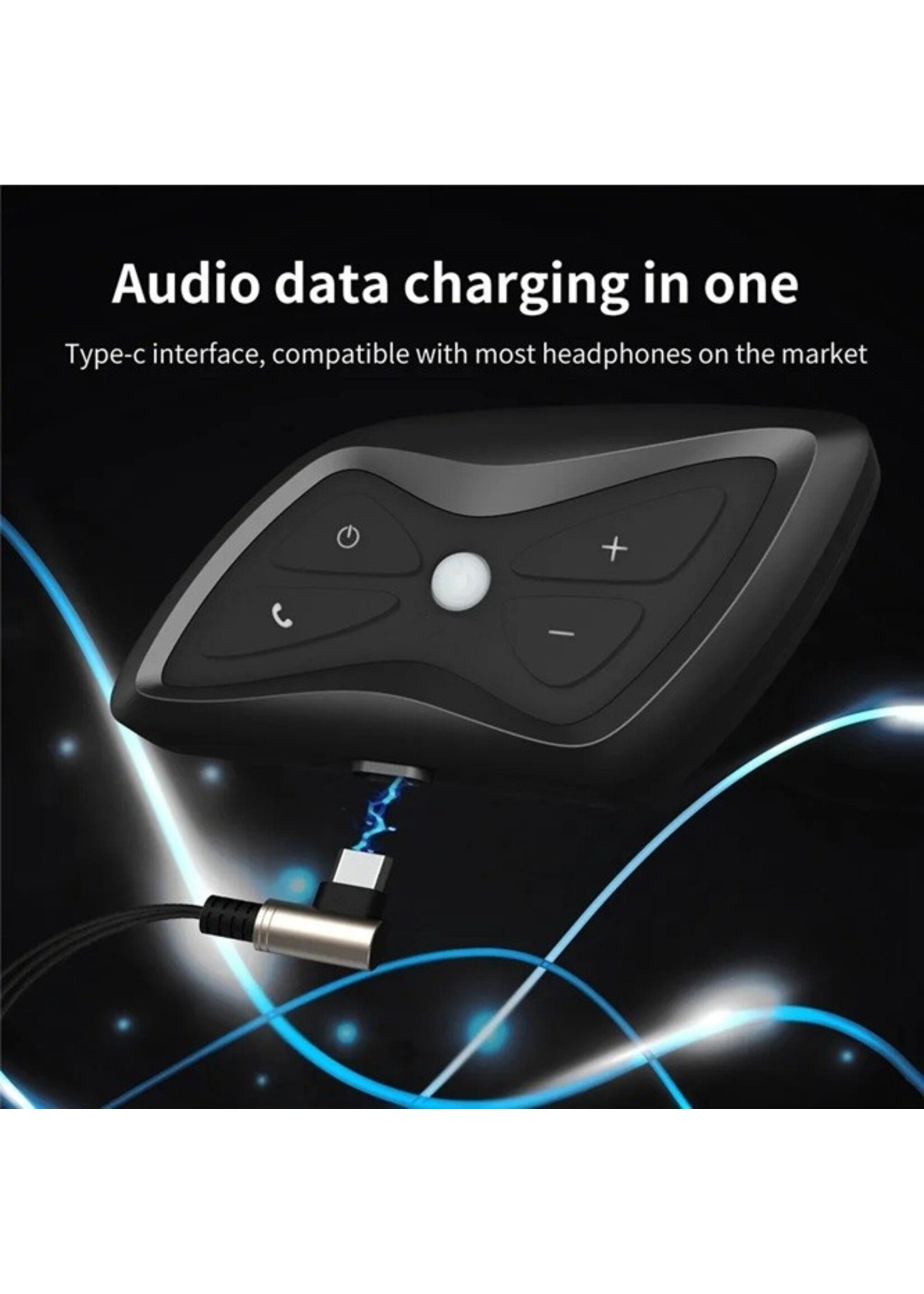 Teleheer Motorfiets Intercom IP65 Waterdicht HiFi Geluid Lange standtijd Bluetooth-compatibele 5.1 Motorhelm Headset voor Fietsen