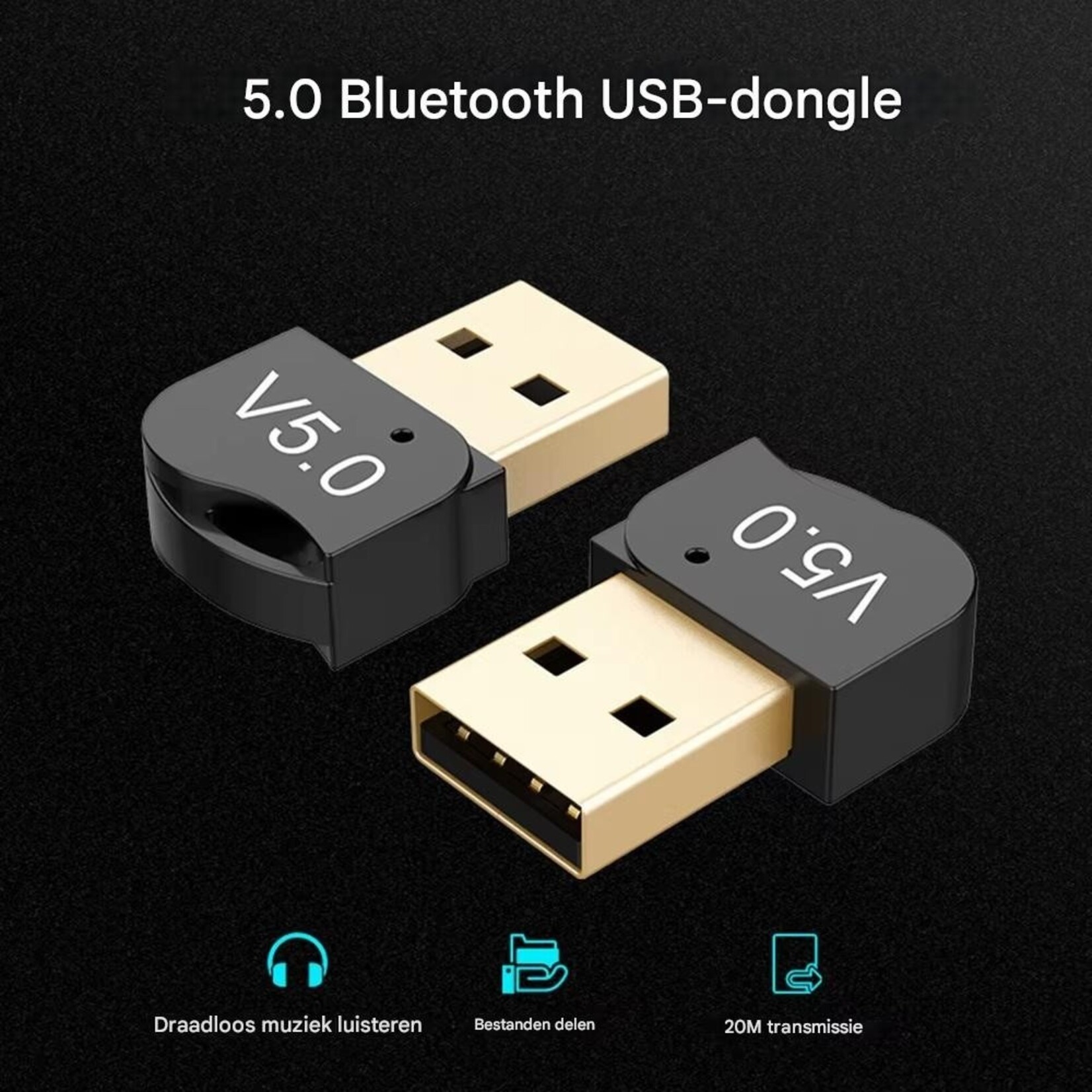 Draadloze USB Bluetooth-compatibele 5.0-adapterontvanger Dongle Hoge snelheidszender Draadloze USB-adapter voor laptop-pc-computer