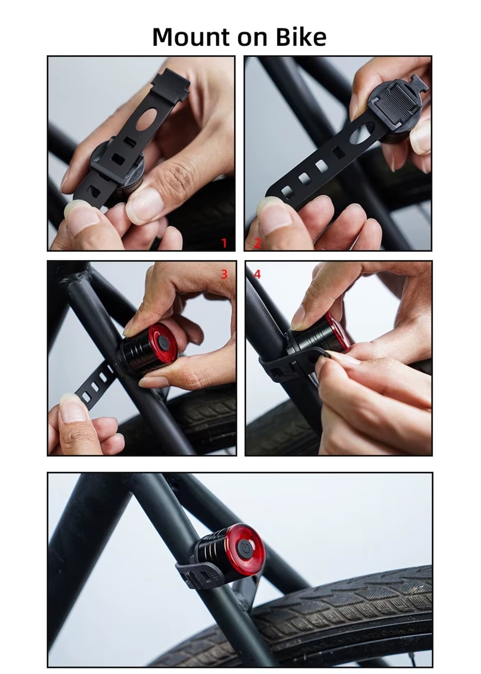 Fiets Voor/Achterlicht Fietsen Waarschuwingslamp 3 Led Kralen 2032 Batterij Legering Behuizing Koplamp Achterlicht Zaklamp