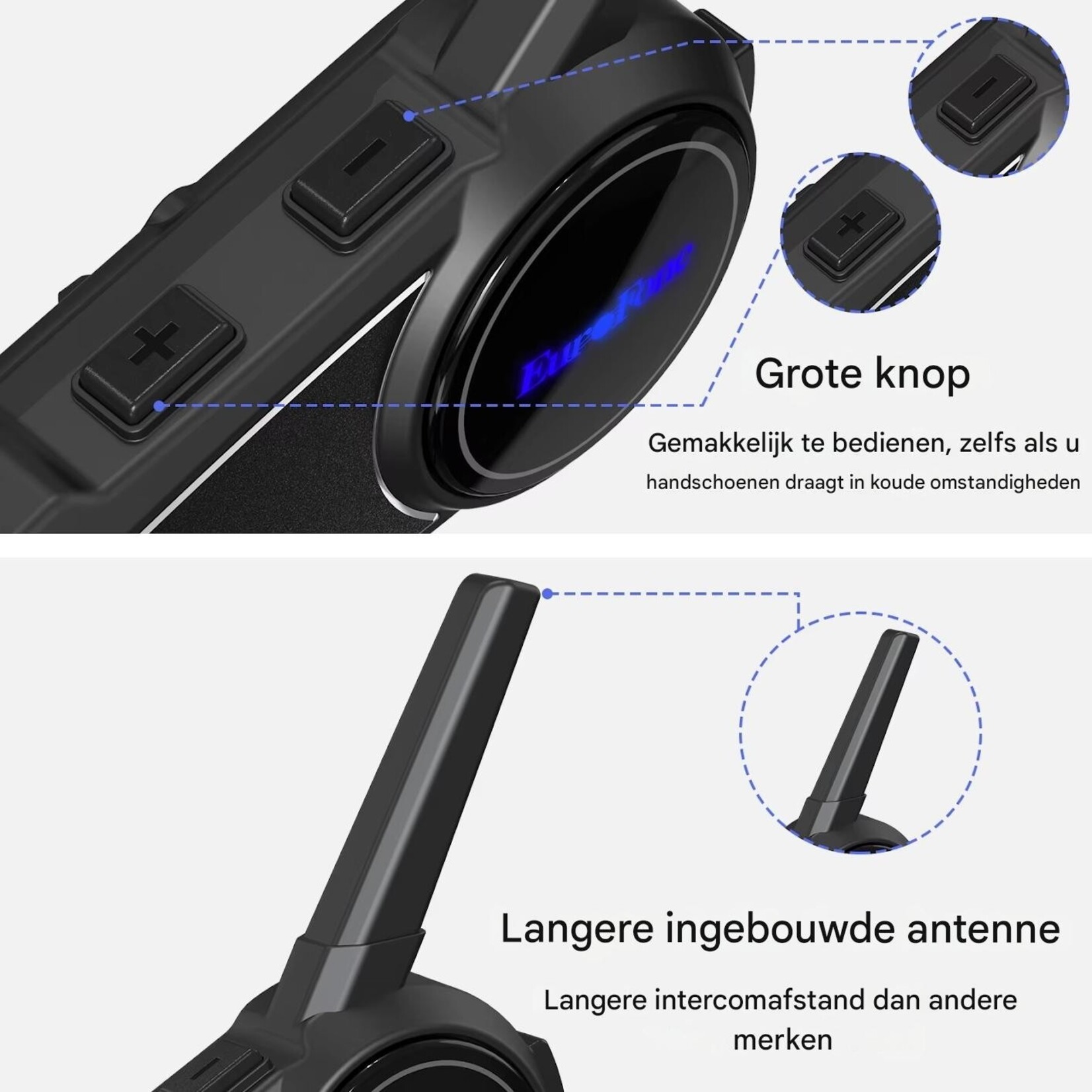 EuroFone S6 Plus Intercom voor helm, motoraccessoires, muziek delen, full duplex, 6 rij-ders, 2000 meter intercomheadset voor rijders