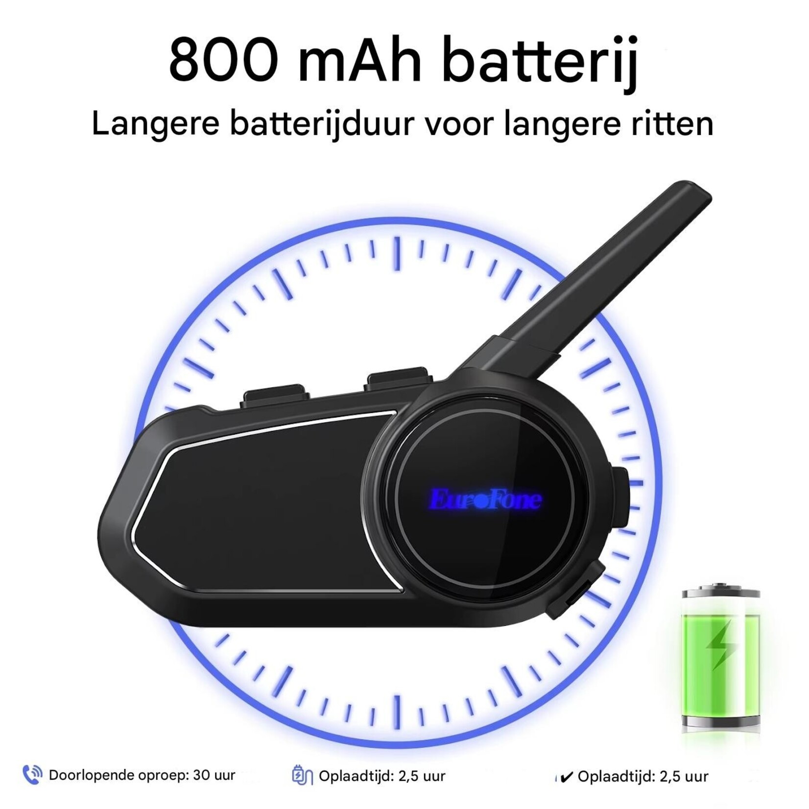 EuroFone S6 Plus Intercom voor helm, motoraccessoires, muziek delen, full duplex, 6 rij-ders, 2000 meter intercomheadset voor rijders