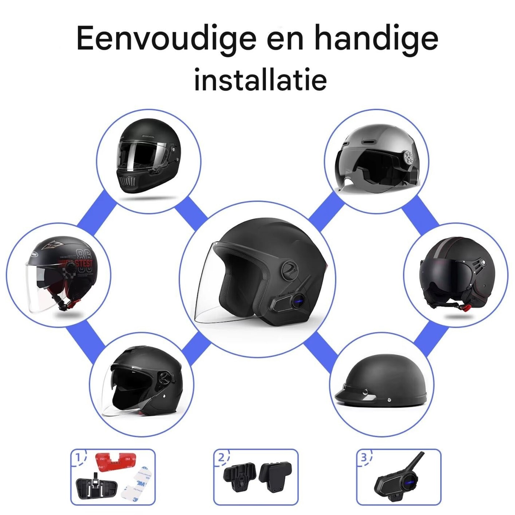 EuroFone S6 Plus Intercom voor helm, motoraccessoires, muziek delen, full duplex, 6 rij-ders, 2000 meter intercomheadset voor rijders