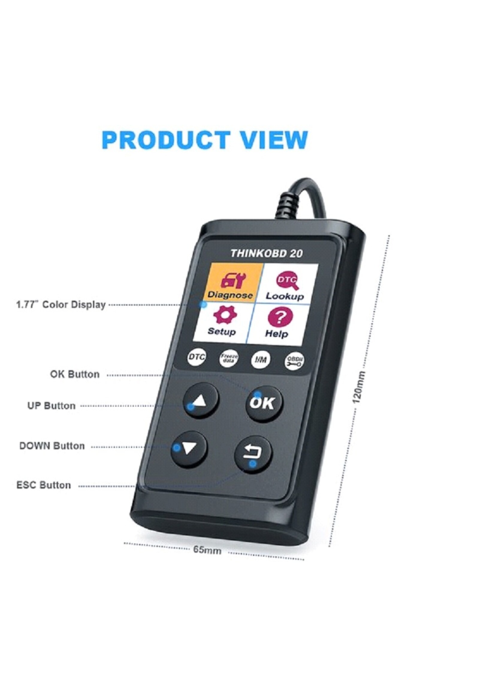 THINKCAR THINKOBD 20 – OBD2 Autocodelezer & Diagnosescanner