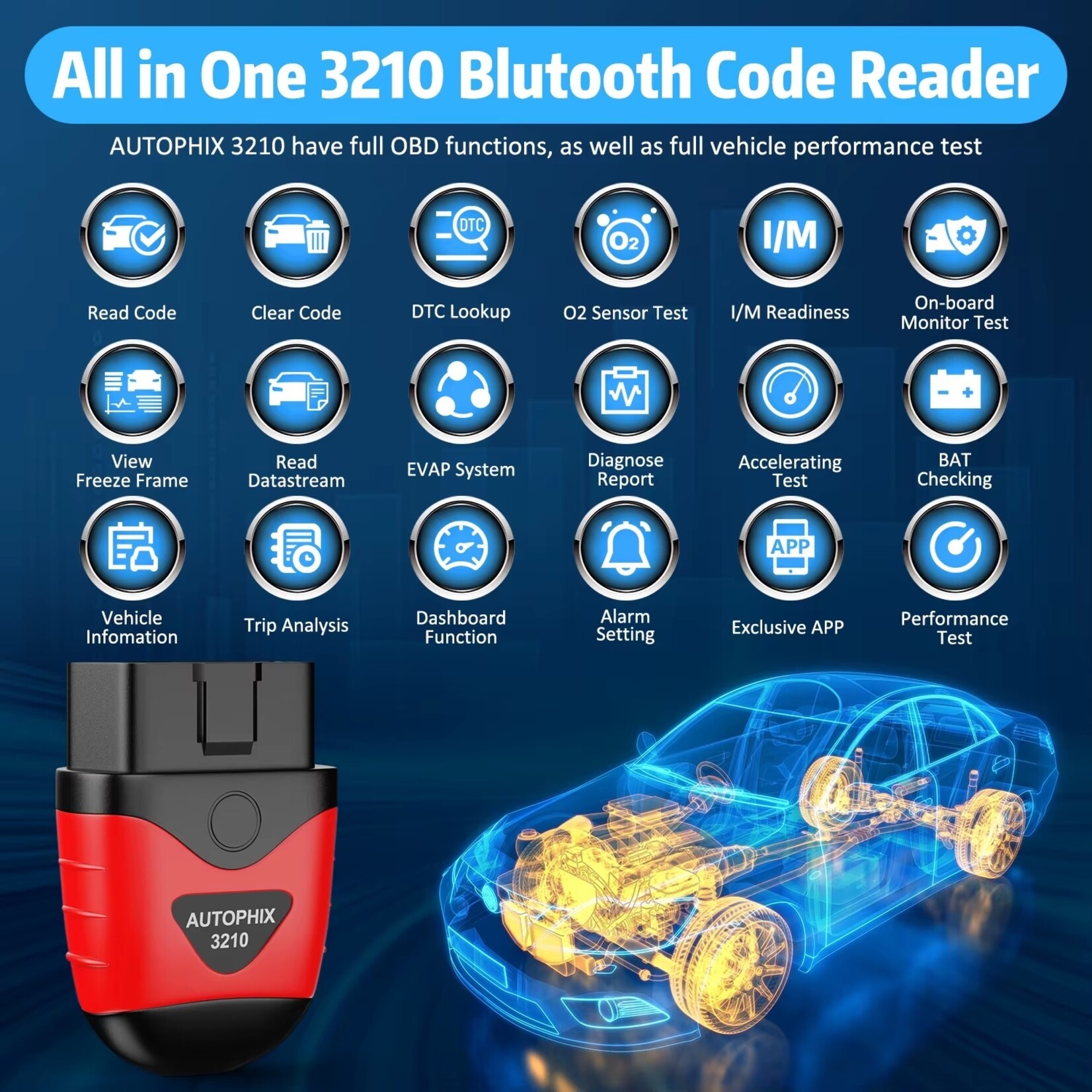 Autophix AUTOPHIX 3210 Bluetooth OBD-II Scanner & Diagnosetool