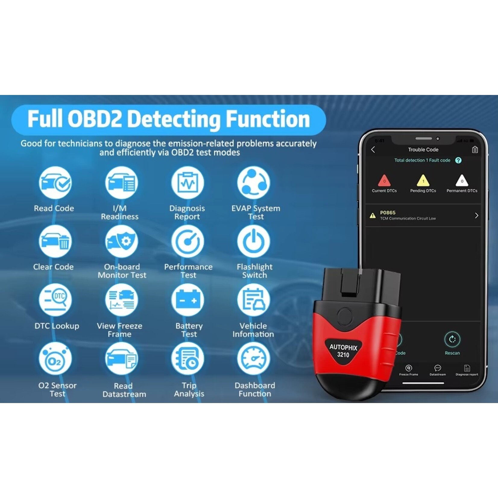 Autophix AUTOPHIX 3210 Bluetooth OBD-II Scanner & Diagnosetool