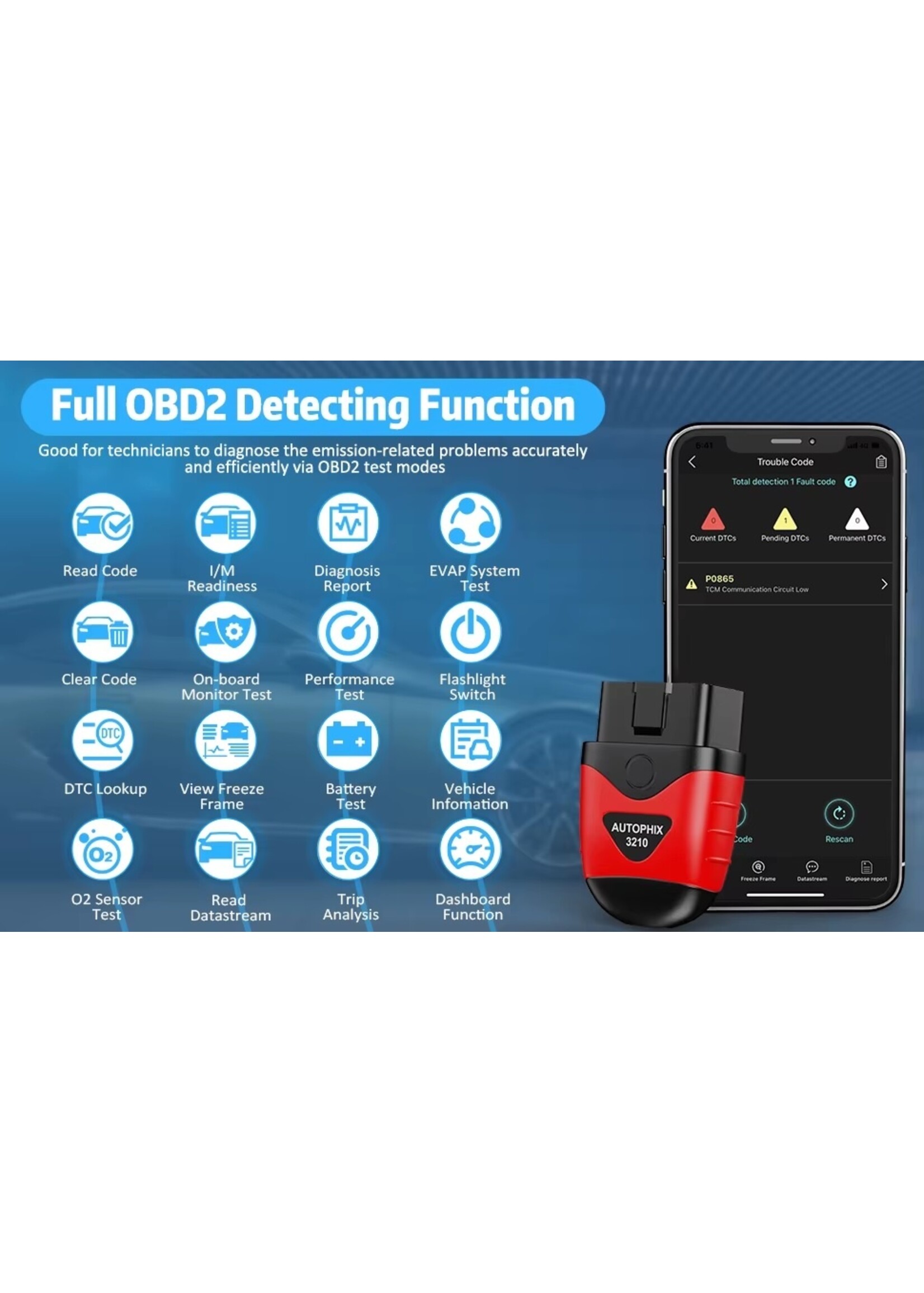 Autophix AUTOPHIX 3210 Bluetooth OBD-II Scanner & Diagnosetool