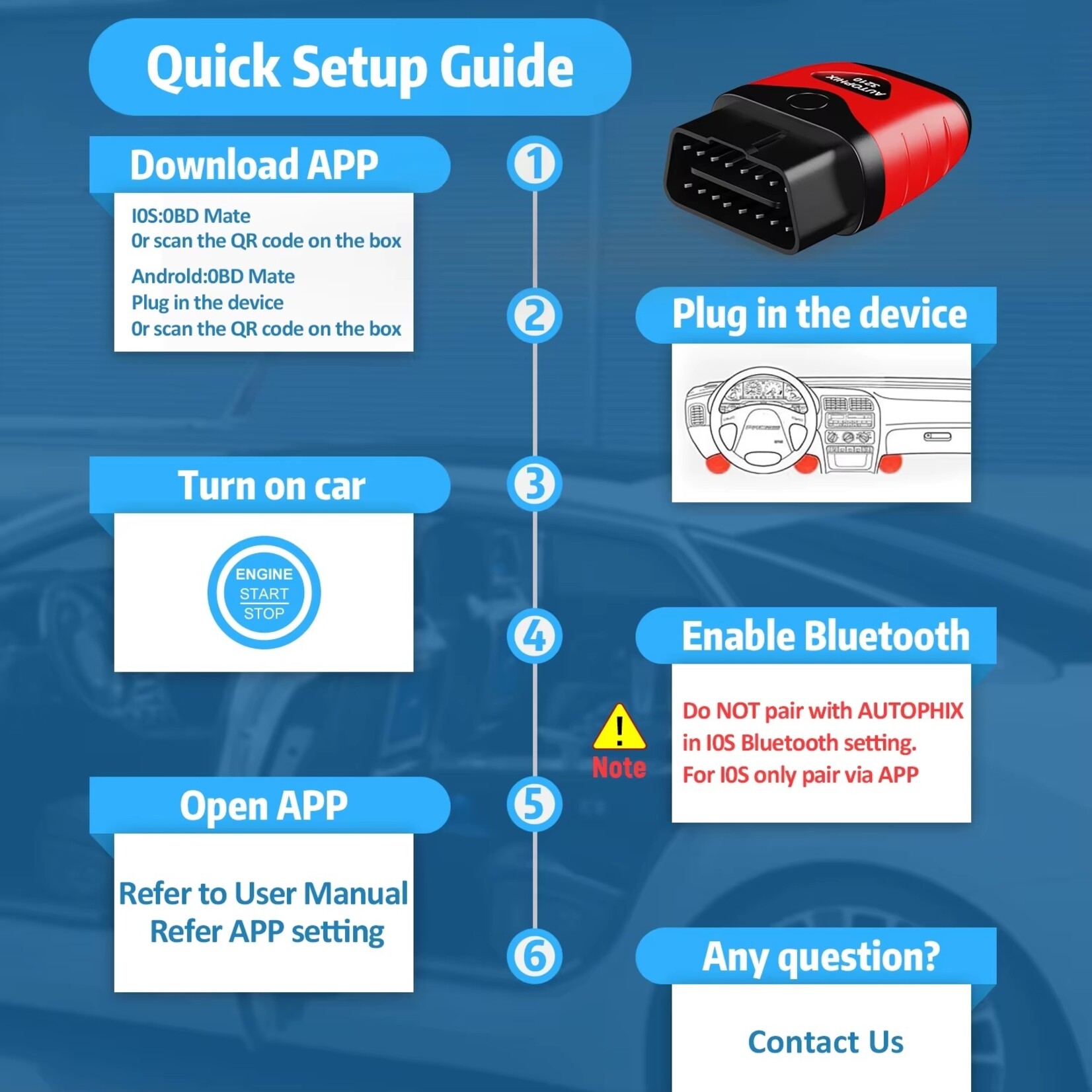 Autophix AUTOPHIX 3210 Bluetooth OBD-II Scanner & Diagnosetool