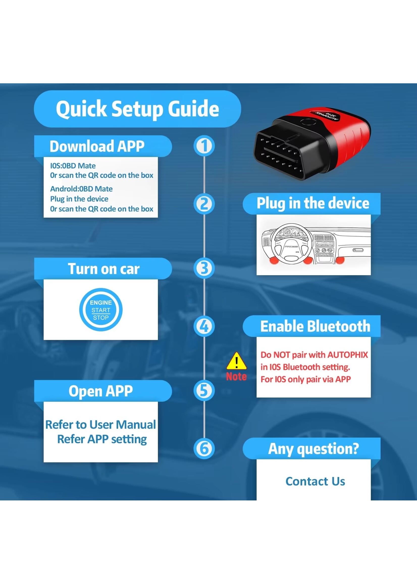 Autophix AUTOPHIX 3210 Bluetooth OBD-II Scanner & Diagnosetool