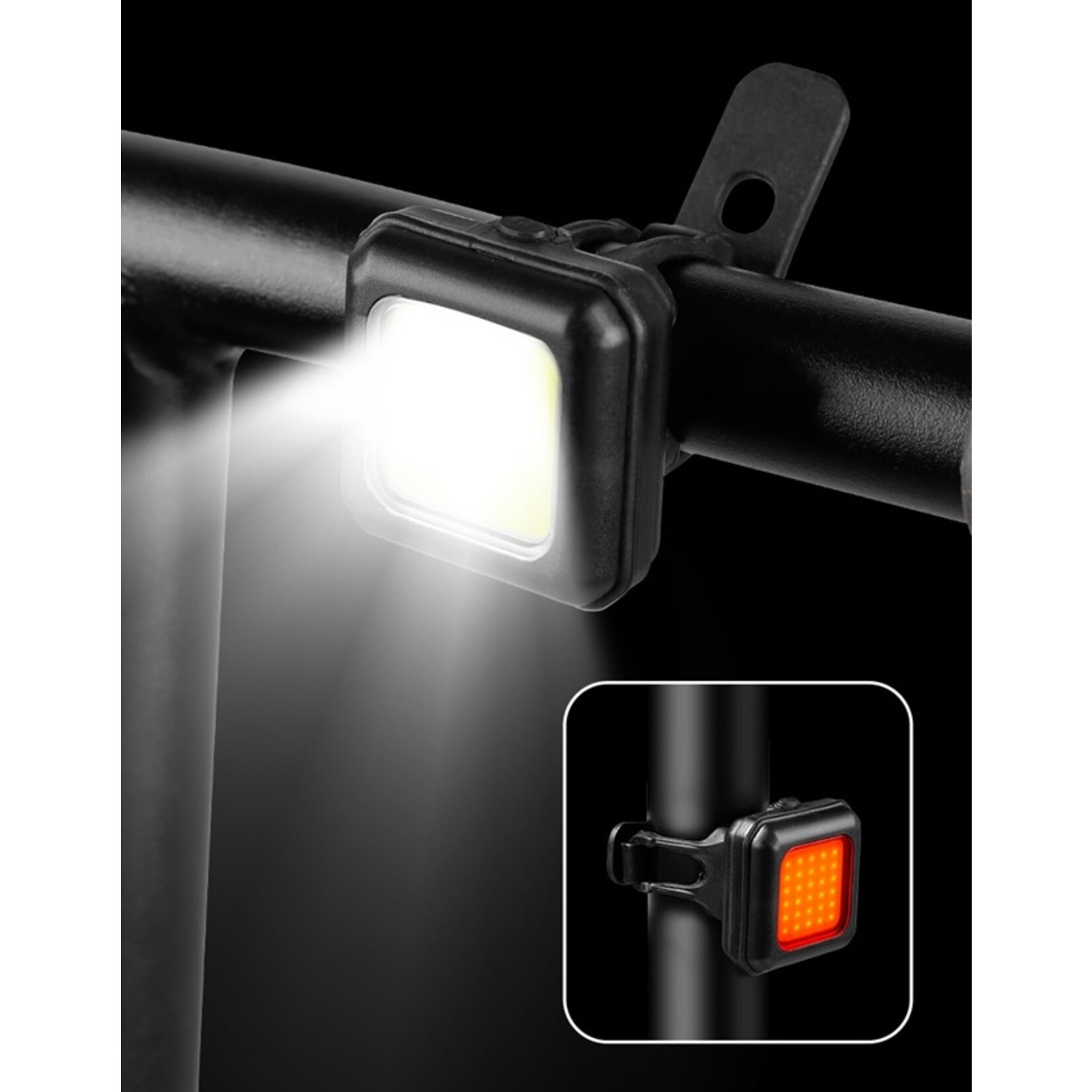 Fietsverlichting - Drie lichtmodi - Waterdicht - USB Oplaadbaar – Voor- of Achterlicht