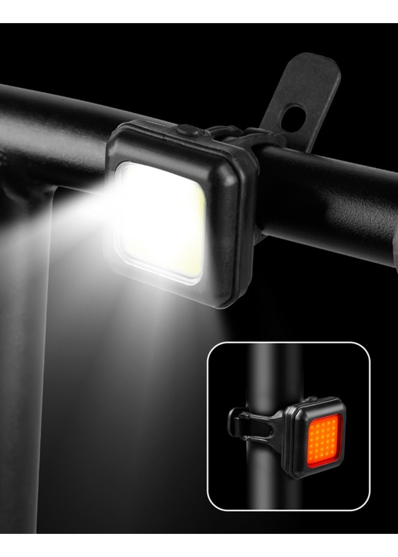 Fietsverlichting - Drie lichtmodi - Waterdicht - USB Oplaadbaar – Voor- of Achterlicht