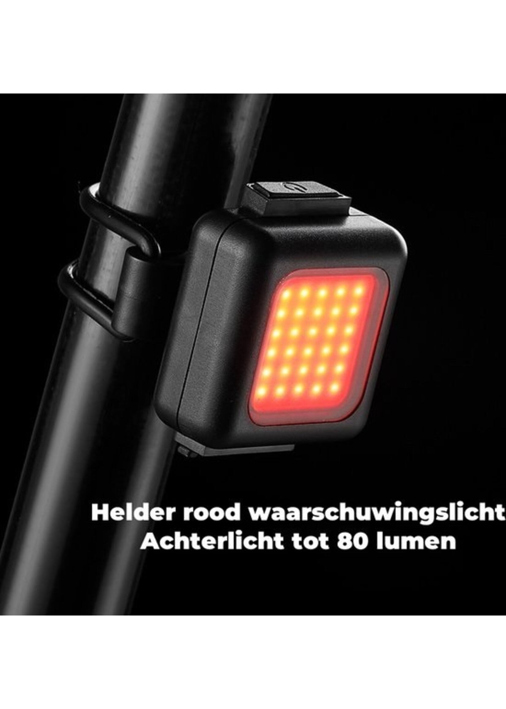 Fietsverlichting - Drie lichtmodi - Waterdicht - USB Oplaadbaar – Voor- of Achterlicht