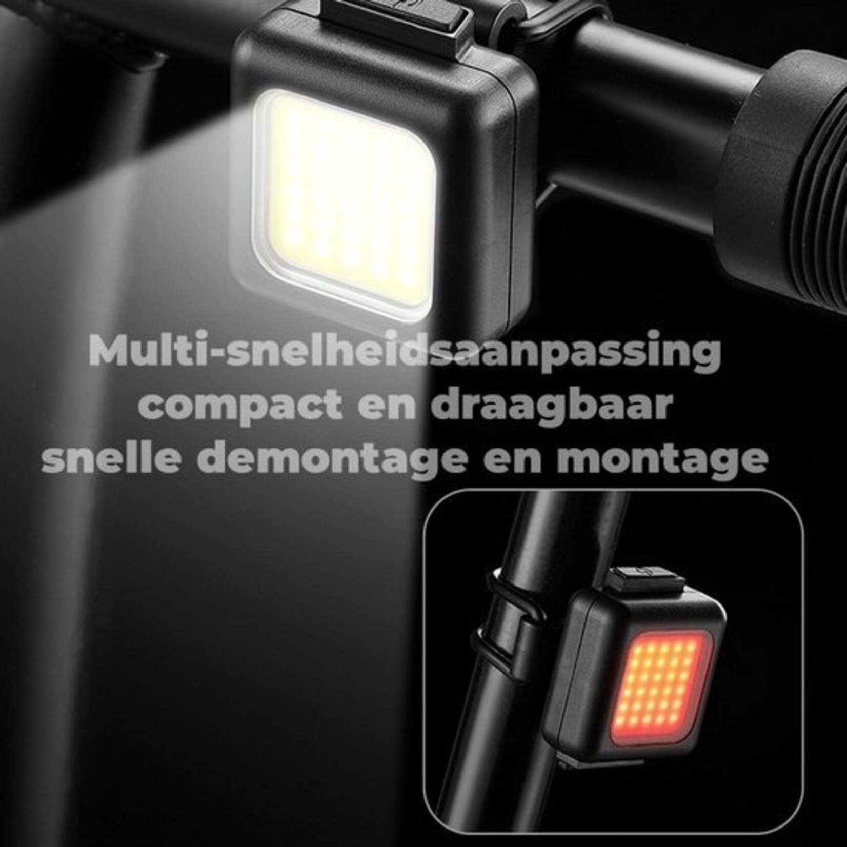 Fietsverlichting - Drie lichtmodi - Waterdicht - USB Oplaadbaar – Voor- of Achterlicht