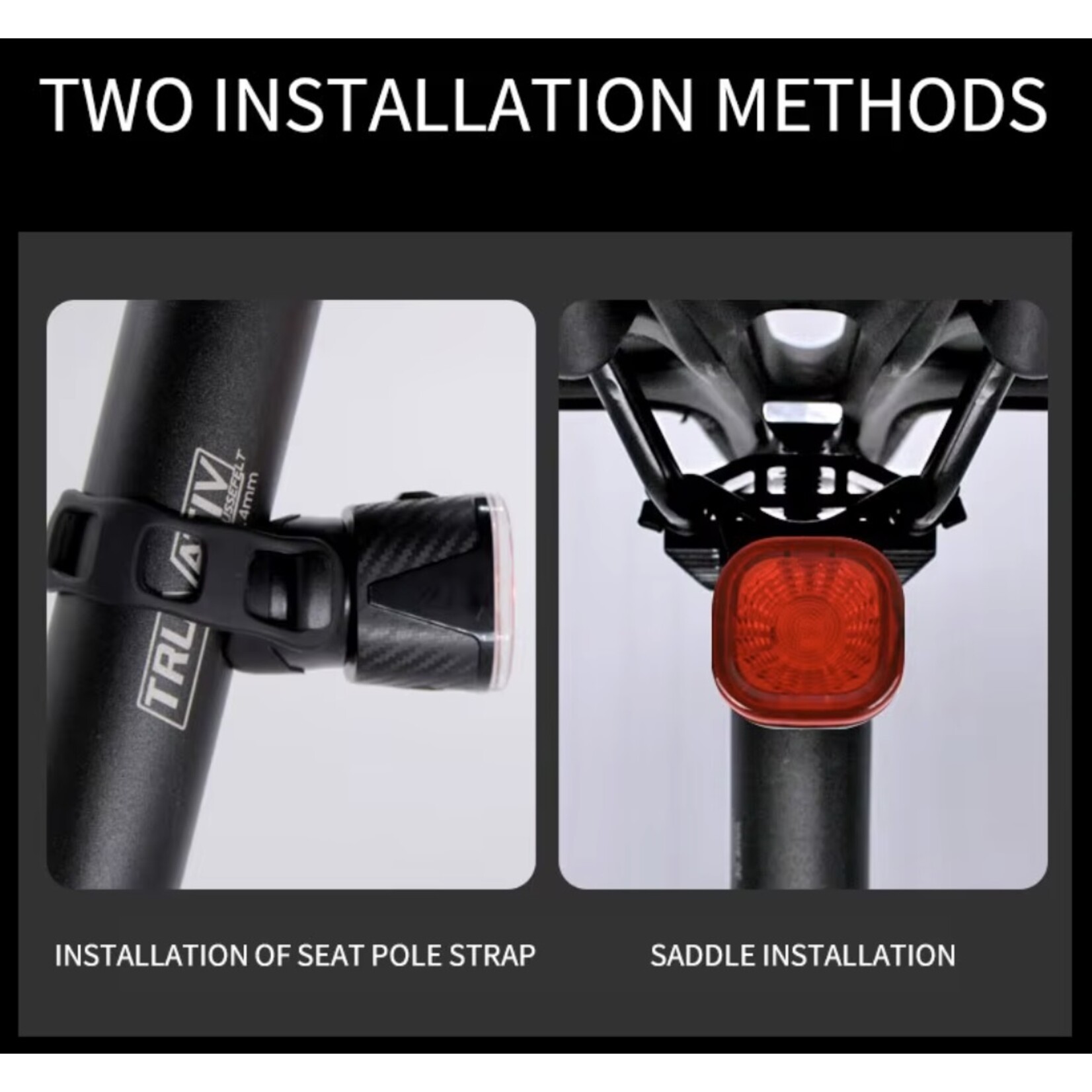 Fietsachterlicht met automatische remsensor, waterdicht, USB-oplaadbaar, fietsveiligheidswaarschuwing, LED-achterlicht