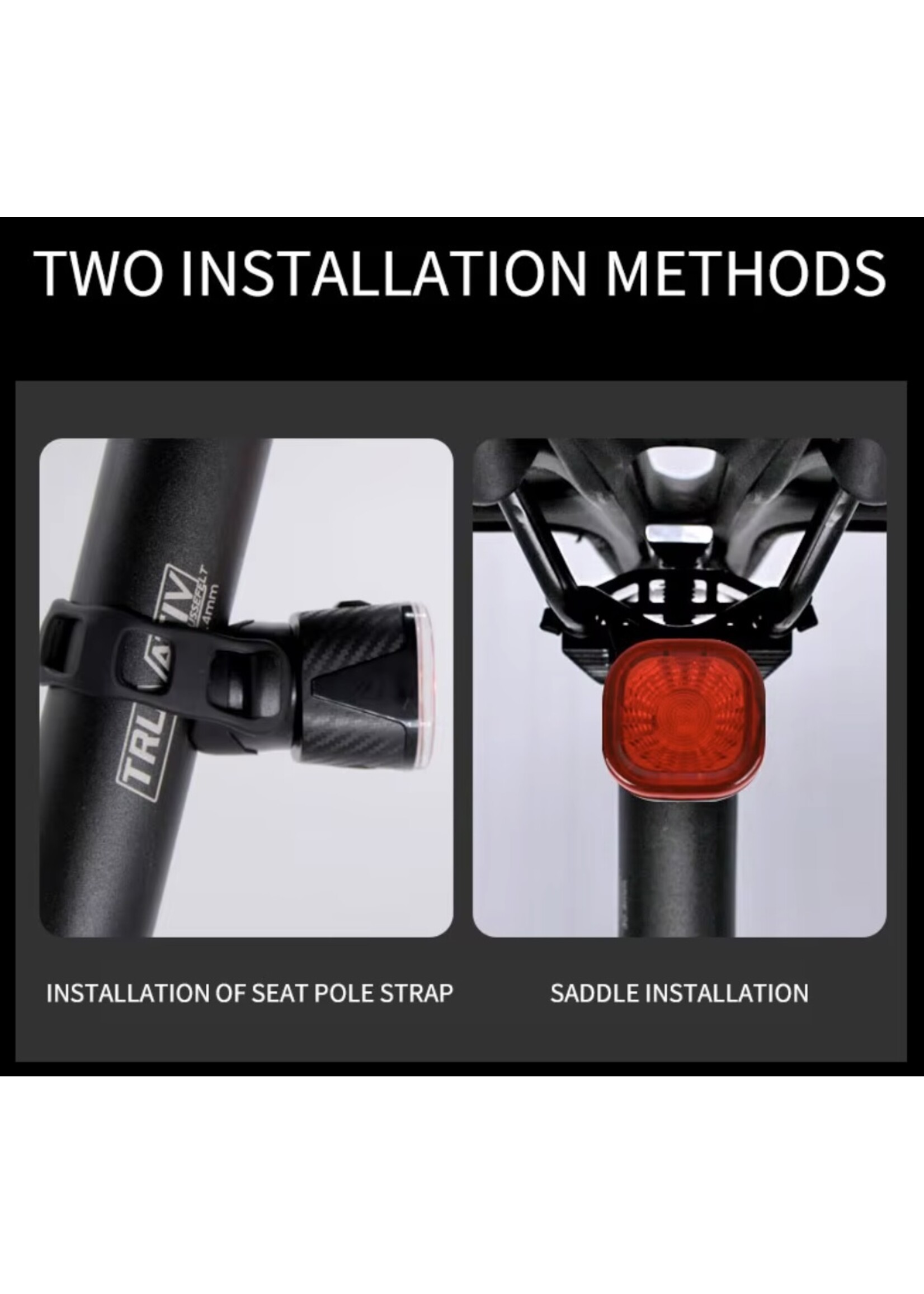 Fietsachterlicht met automatische remsensor, waterdicht, USB-oplaadbaar, fietsveiligheidswaarschuwing, LED-achterlicht