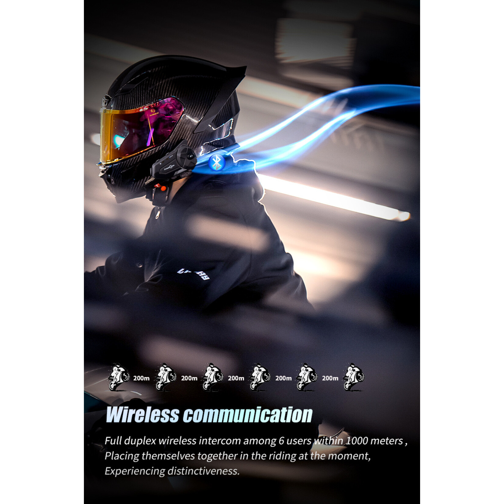 Freedconn R1 Pro Bluetooth Motorfiets Intercom Helm Headset Groepsluidspreker Hoofdtelefoon WiFi App Motor Dash Cam Moto Auto DVR
