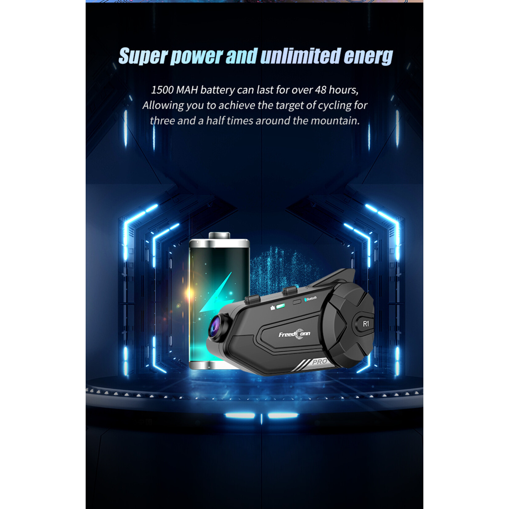 Freedconn R1 Pro Bluetooth Motorfiets Intercom Helm Headset Groepsluidspreker Hoofdtelefoon WiFi App Motor Dash Cam Moto Auto DVR