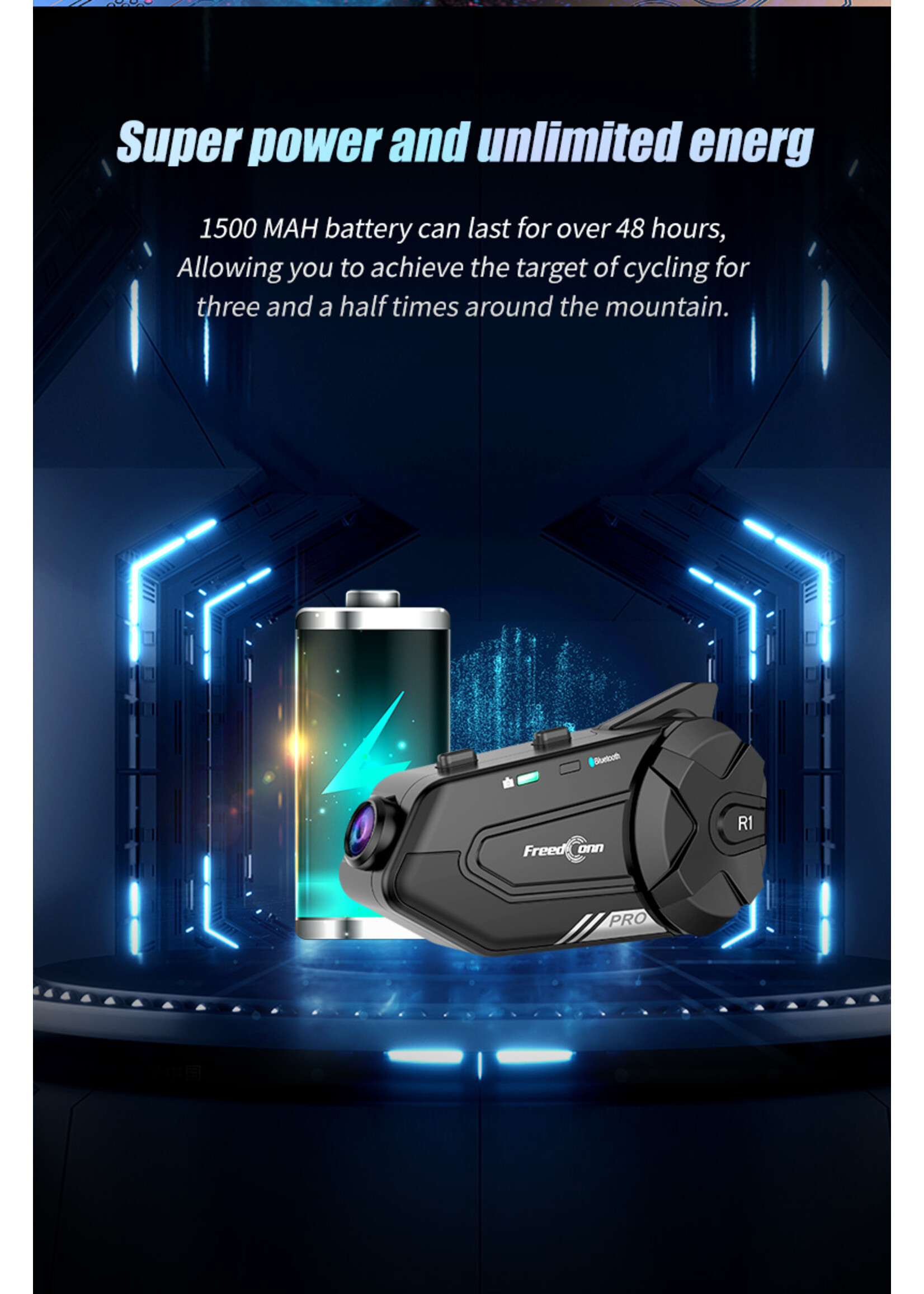 Freedconn R1 Pro Bluetooth Motorfiets Intercom Helm Headset Groepsluidspreker Hoofdtelefoon WiFi App Motor Dash Cam Moto Auto DVR