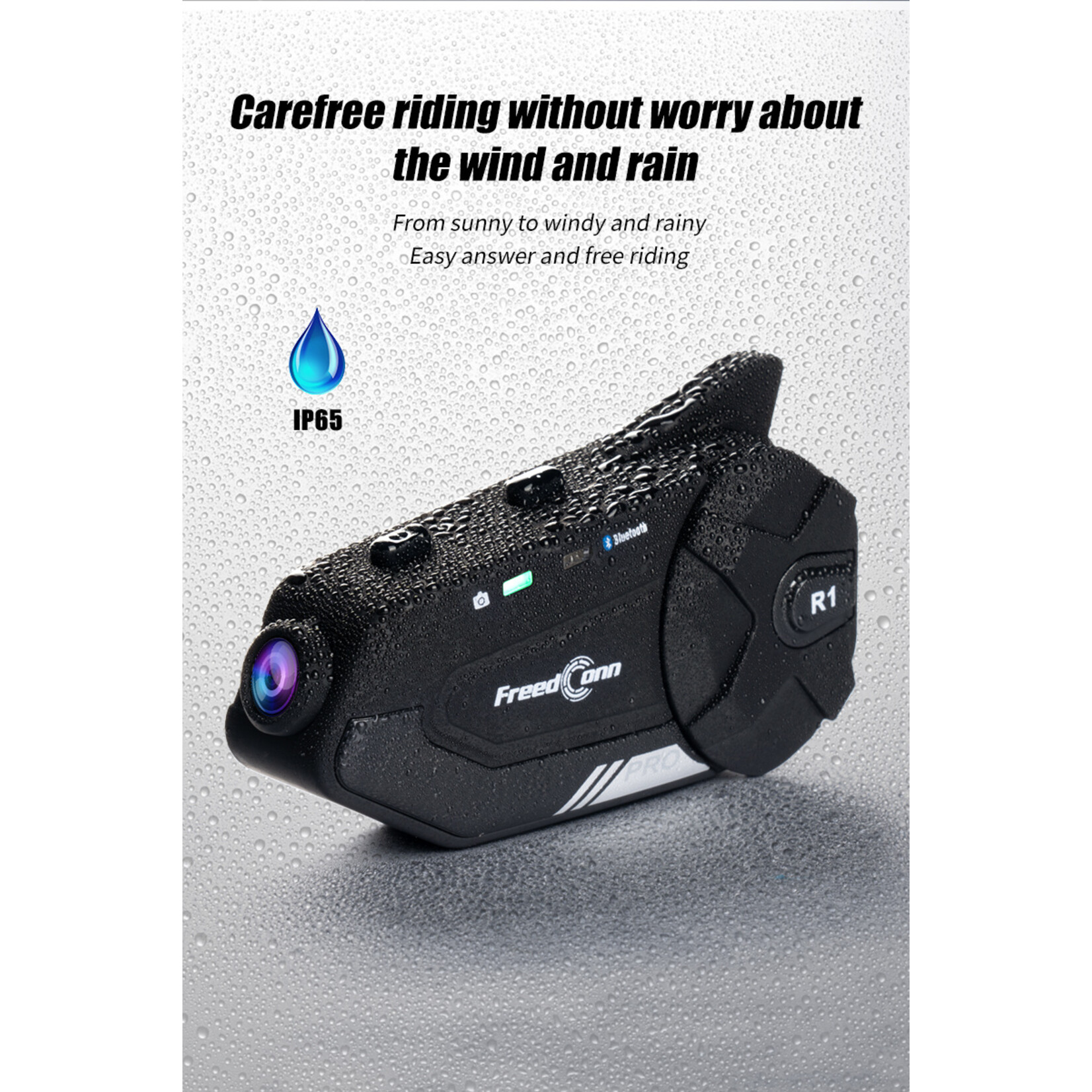Freedconn R1 Pro Bluetooth Motorfiets Intercom Helm Headset Groepsluidspreker Hoofdtelefoon WiFi App Motor Dash Cam Moto Auto DVR