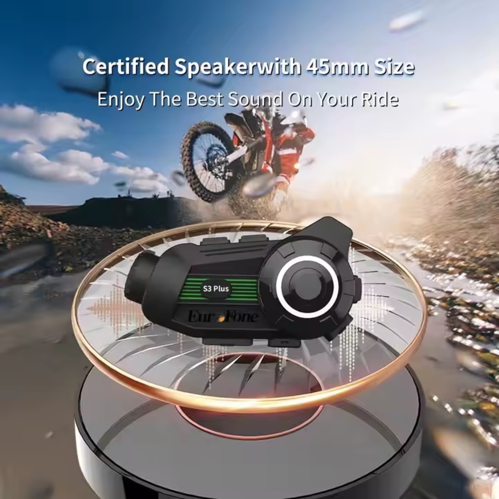 S3 Plus Helm bluetooth intercom headset met 2K camerafunctie videorecorder van goede kwaliteit voor 6 motorrijders