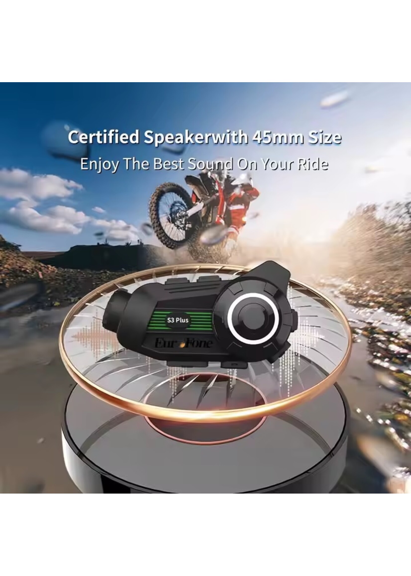 S3 Plus Helm bluetooth intercom headset met 2K camerafunctie videorecorder van goede kwaliteit voor 6 motorrijders