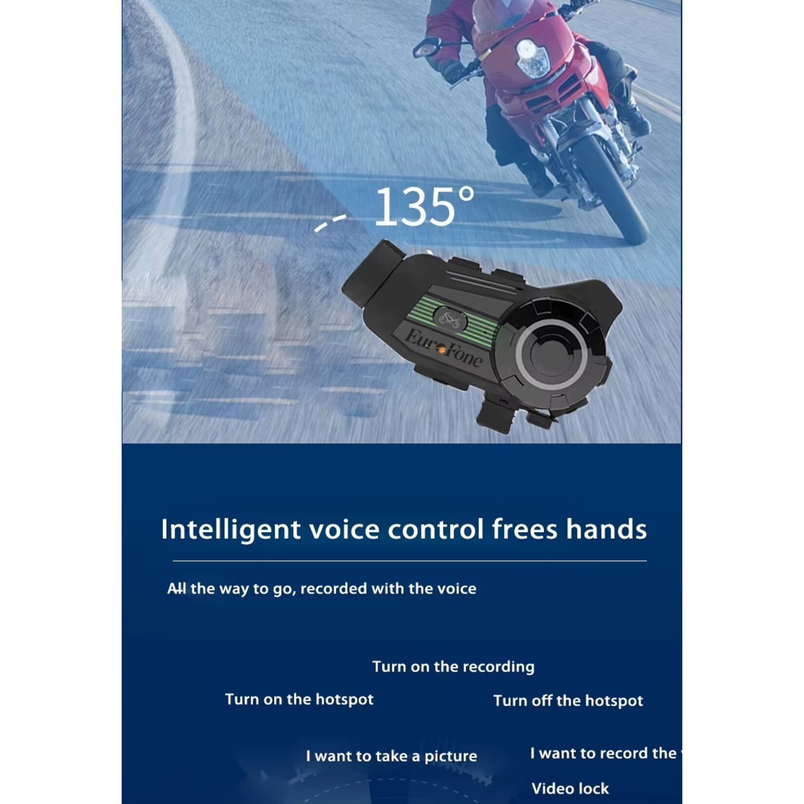 S3 Plus Helm bluetooth intercom headset met 2K camerafunctie videorecorder van goede kwaliteit voor 6 motorrijders