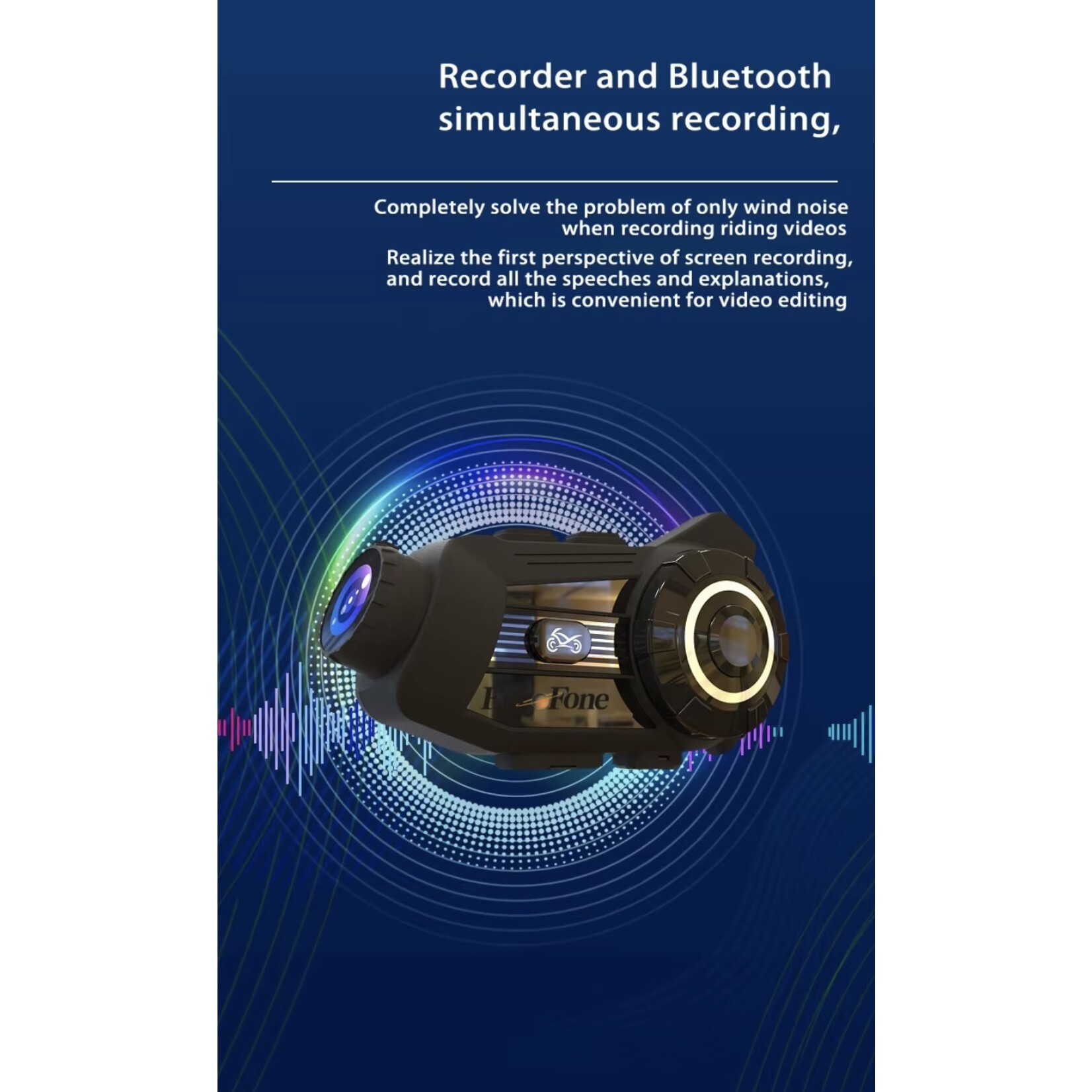S3 Plus Helm bluetooth intercom headset met 2K camerafunctie videorecorder van goede kwaliteit voor 6 motorrijders