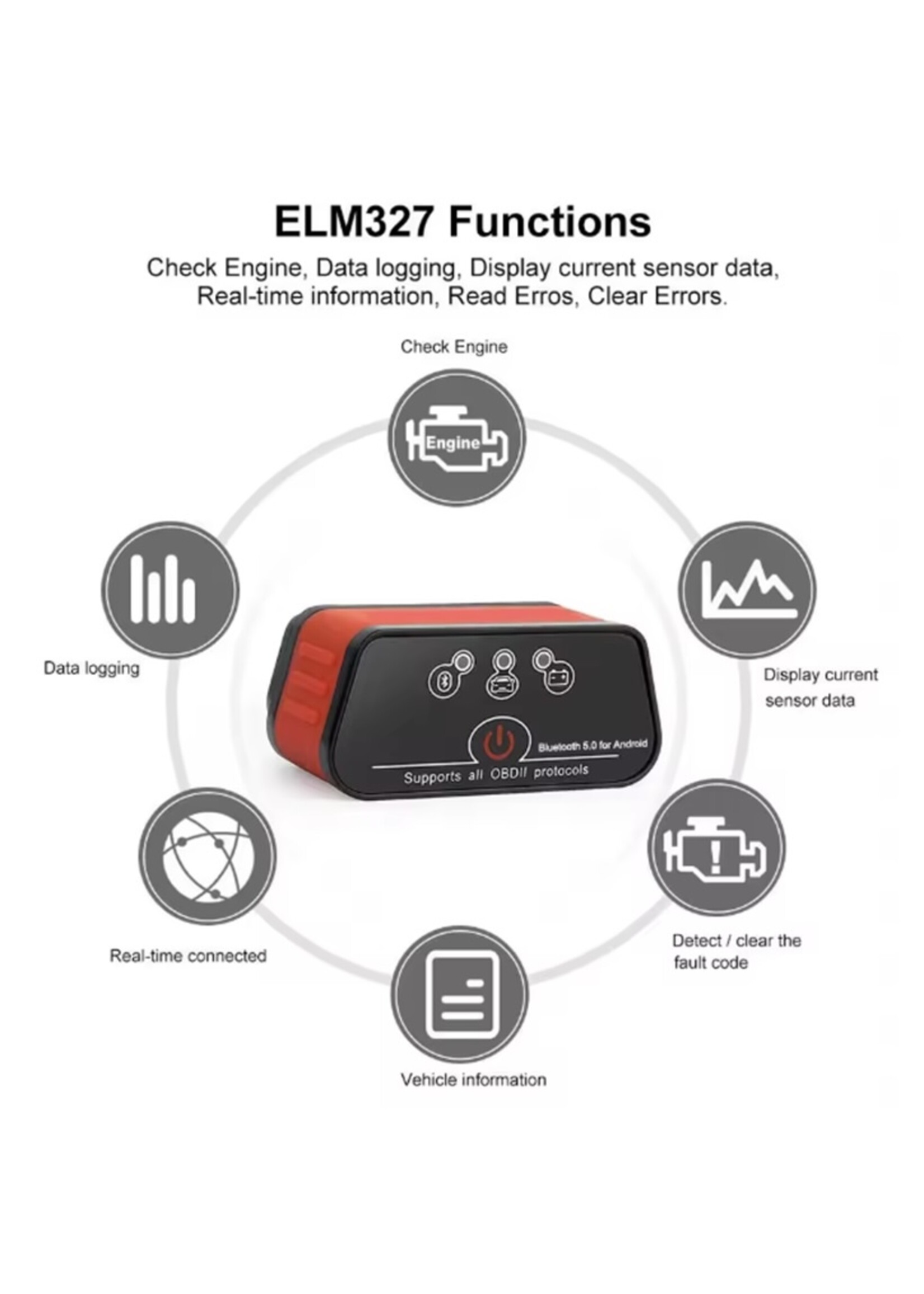 KONNWEI KONNWEI KW903 Bluetooth OBD-II Scanner (Bluetooth 4.0 / 5.0) – Zwart