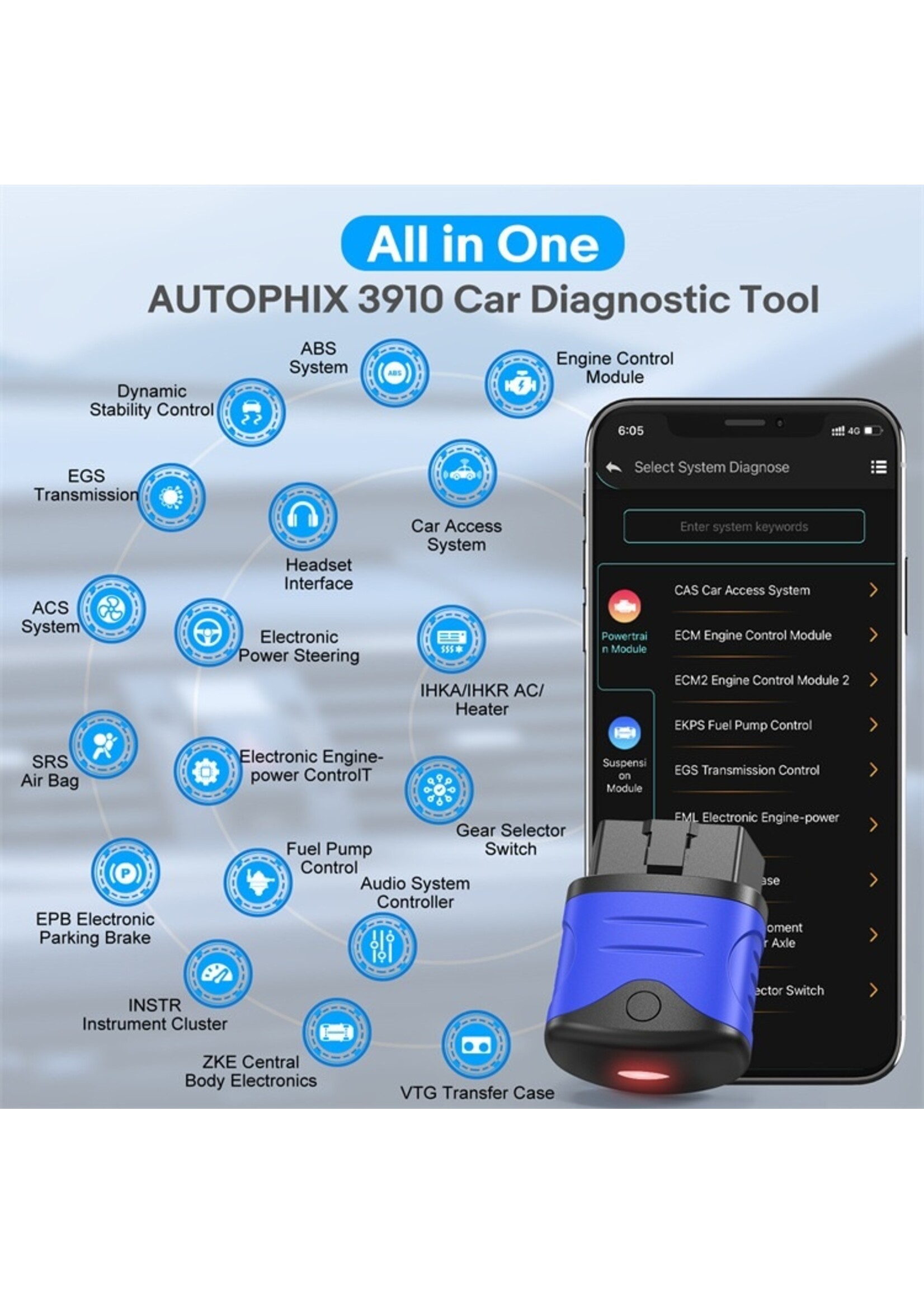 Autophix AUTOPHIX 3910 – Diagnose- en servicetool voor BMW-voertuigen