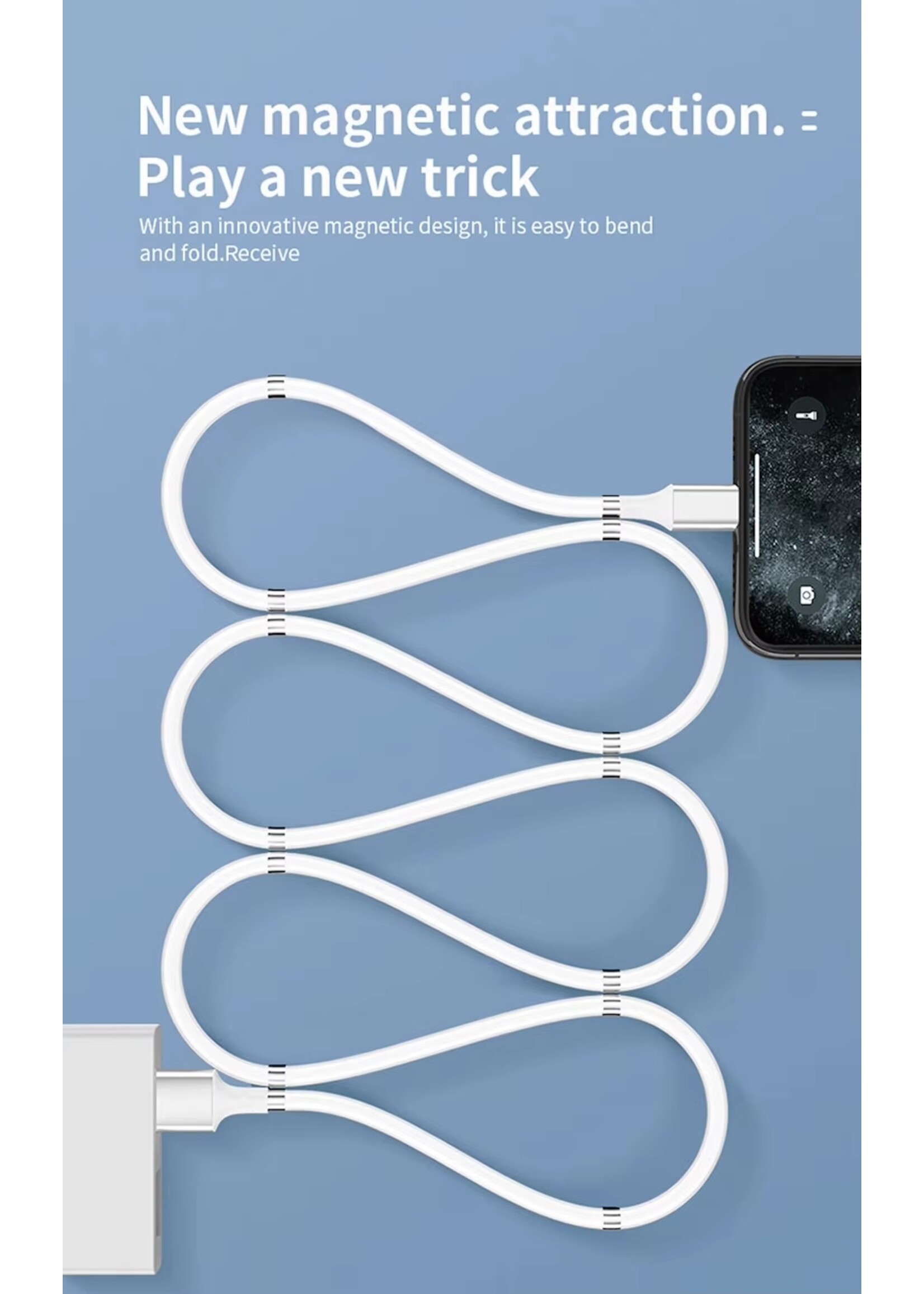 Magnetisch Touw Snel Opladen Data Sync Kabel 5A Usb-kabel  Keuze uit: Micro Type C Oplader Voor iPhone, Xiaomi, Huawei, Samsung, USB Datalijn