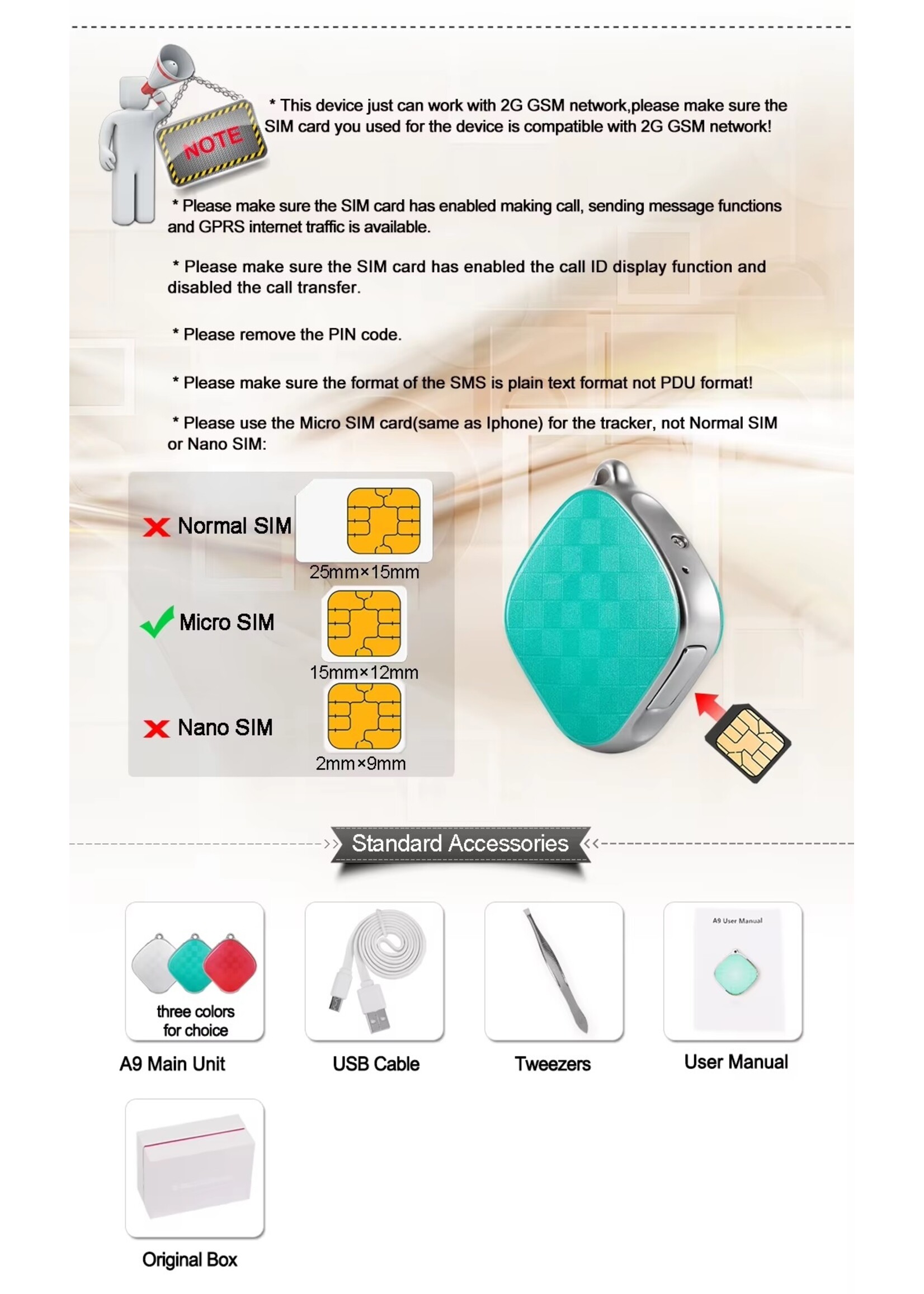 A9 Mini Persoonlijke GPS Tracker Kinderen Luisterapparaat Kinderen GPS Locator Gratis Web App Hond Real-Time Tracking SOS Alarm  (Rood)
