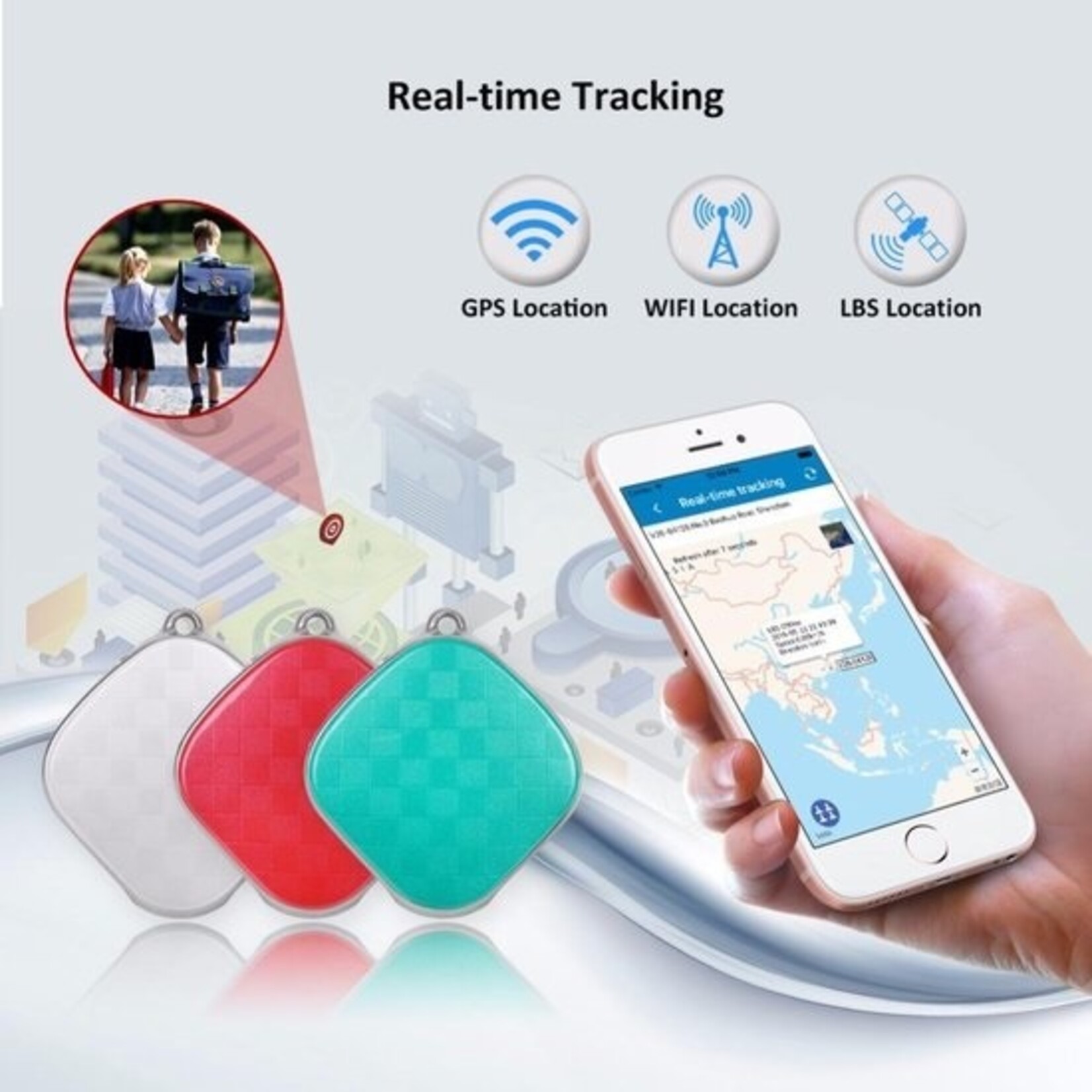 A9 Mini Persoonlijke GPS Tracker Kinderen Luisterapparaat Kinderen GPS Locator Gratis Web App Hond Real-Time Tracking SOS Alarm  (Rood)