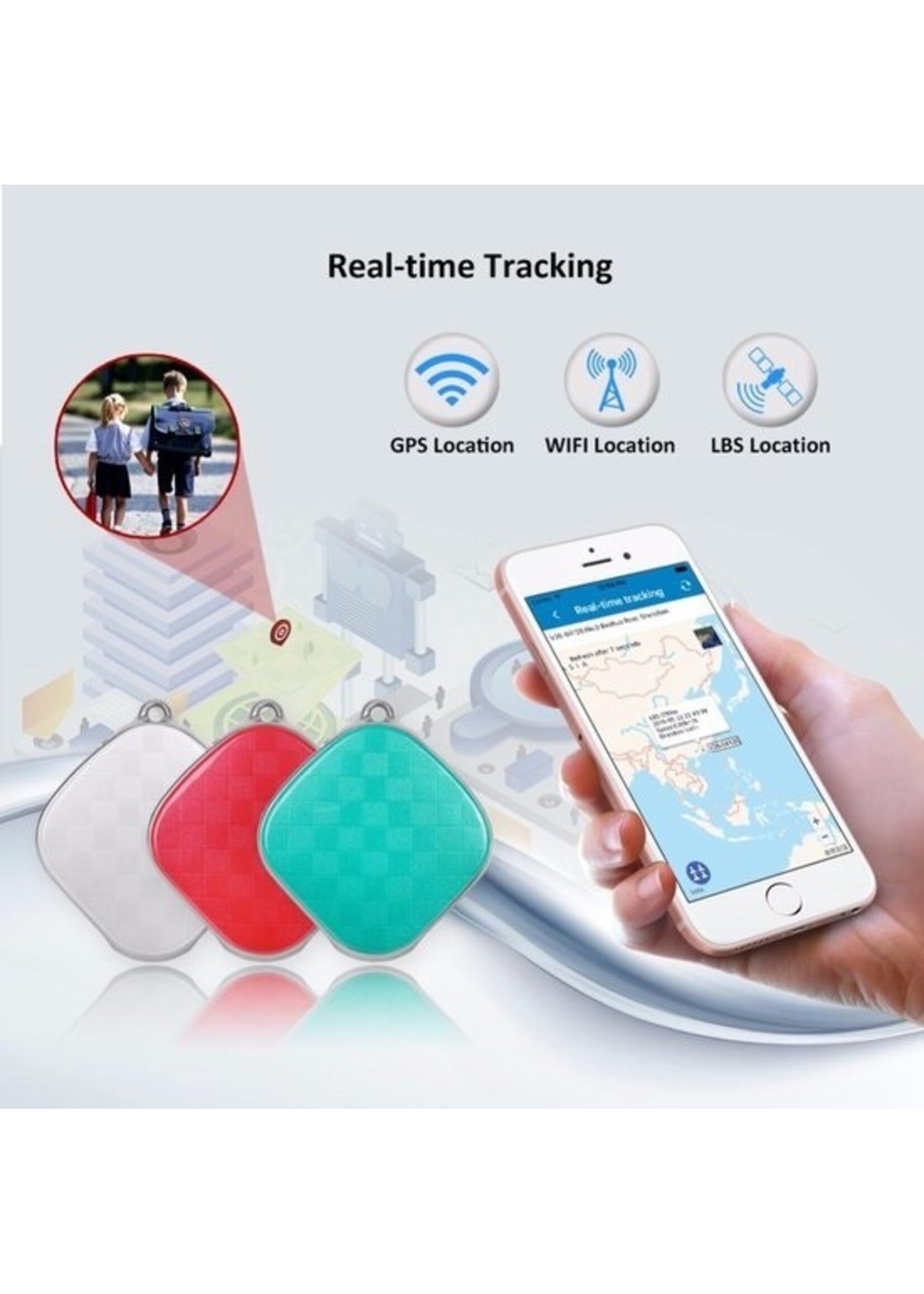 A9 Mini Persoonlijke GPS Tracker Kinderen Luisterapparaat Kinderen GPS Locator Gratis Web App Hond Real-Time Tracking SOS Alarm  (Rood)