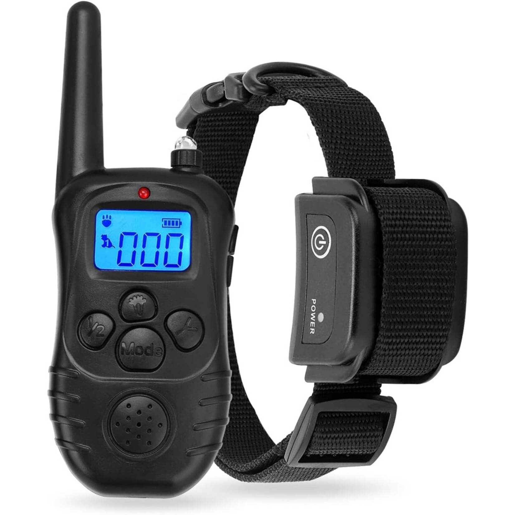 250M Elektronische hondentrainingshalsbanden met afstandsbediening en LCD-blauw scherm