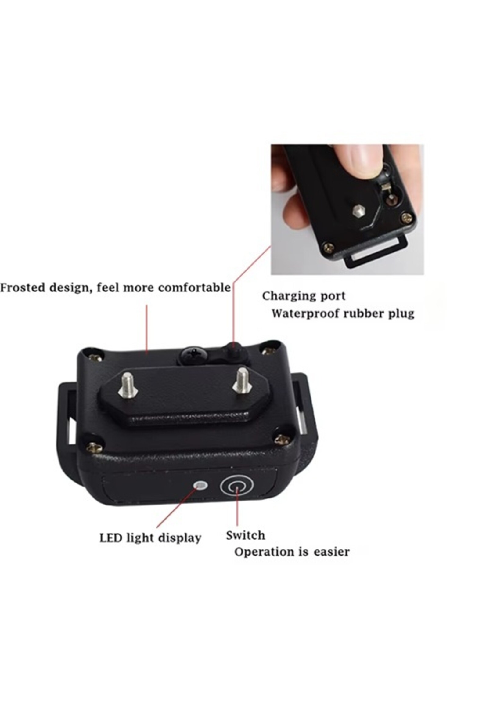 Hondentrainingshalsband Waterdicht Oplaadbaar Hondentraining E-halsband 250M afstandsbediening met 3 trainingsmodi Statische trilling en pieptoon
