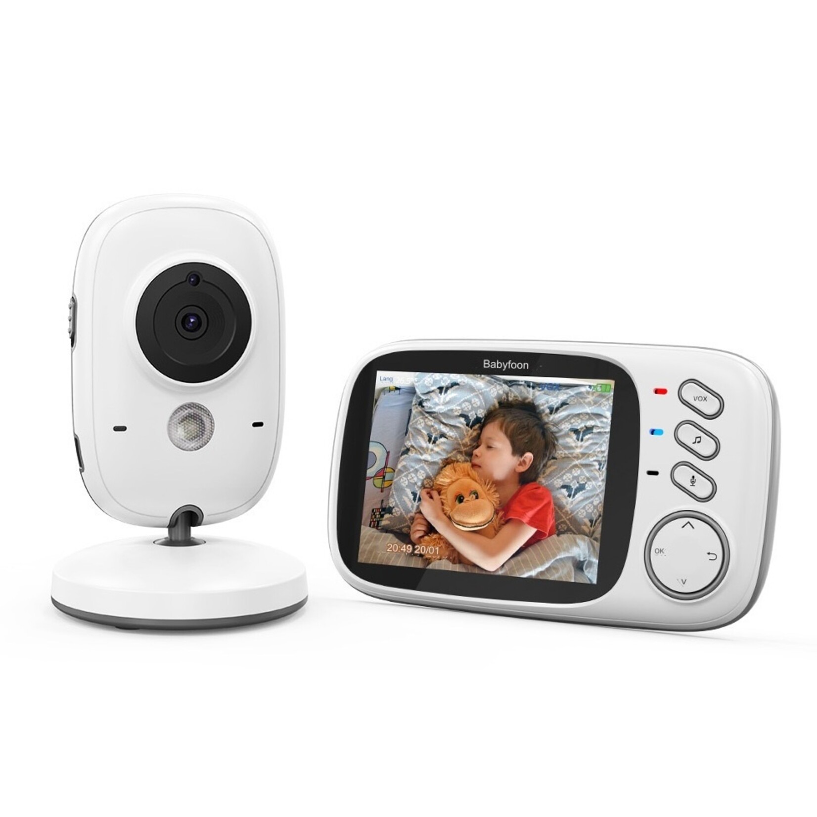 Video Babyfoon 2.4G Draadloos met 3,2 inch LCD 2 Weg Audio Talk