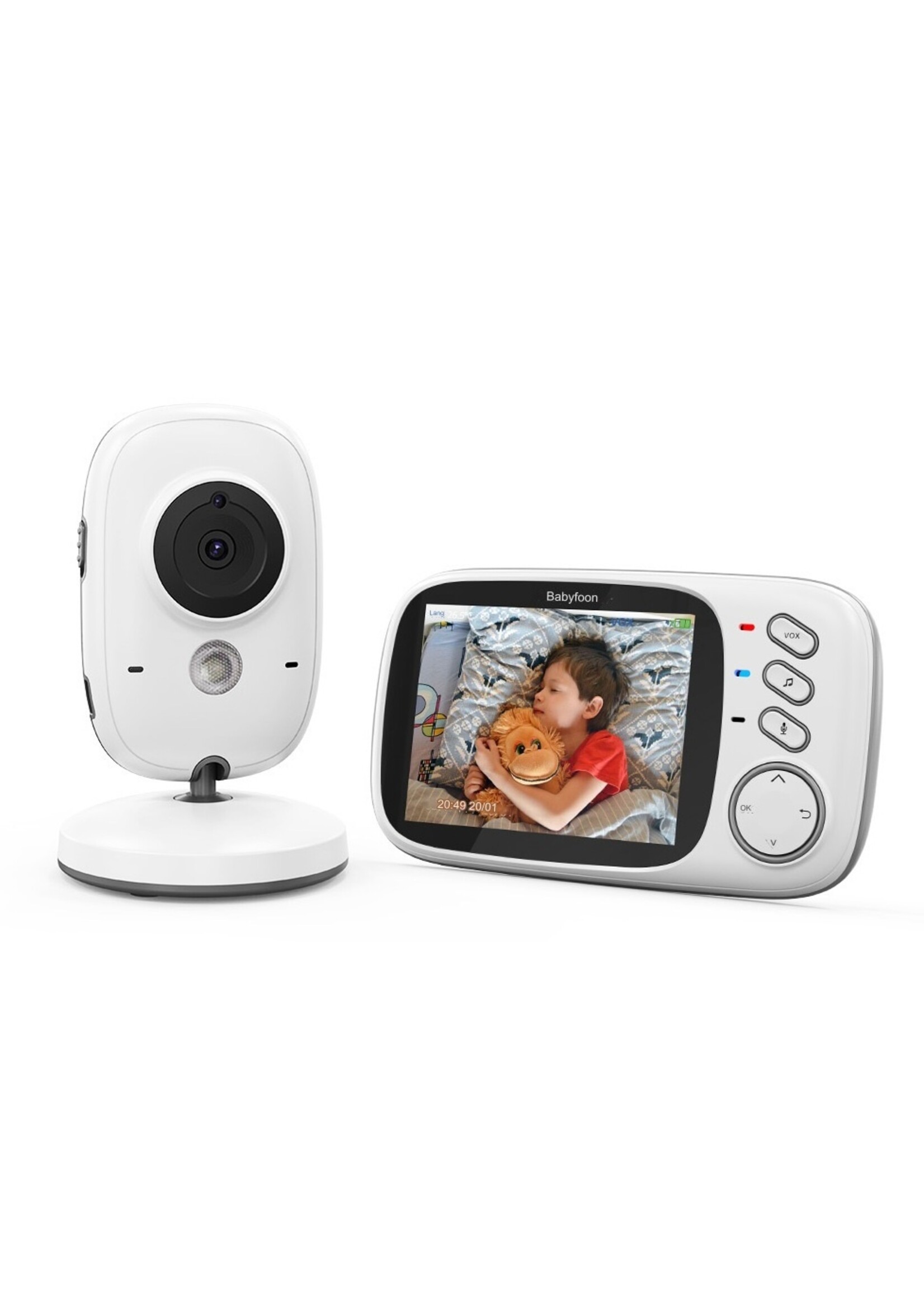 Video Babyfoon 2.4G Draadloos met 3,2 inch LCD 2 Weg Audio Talk