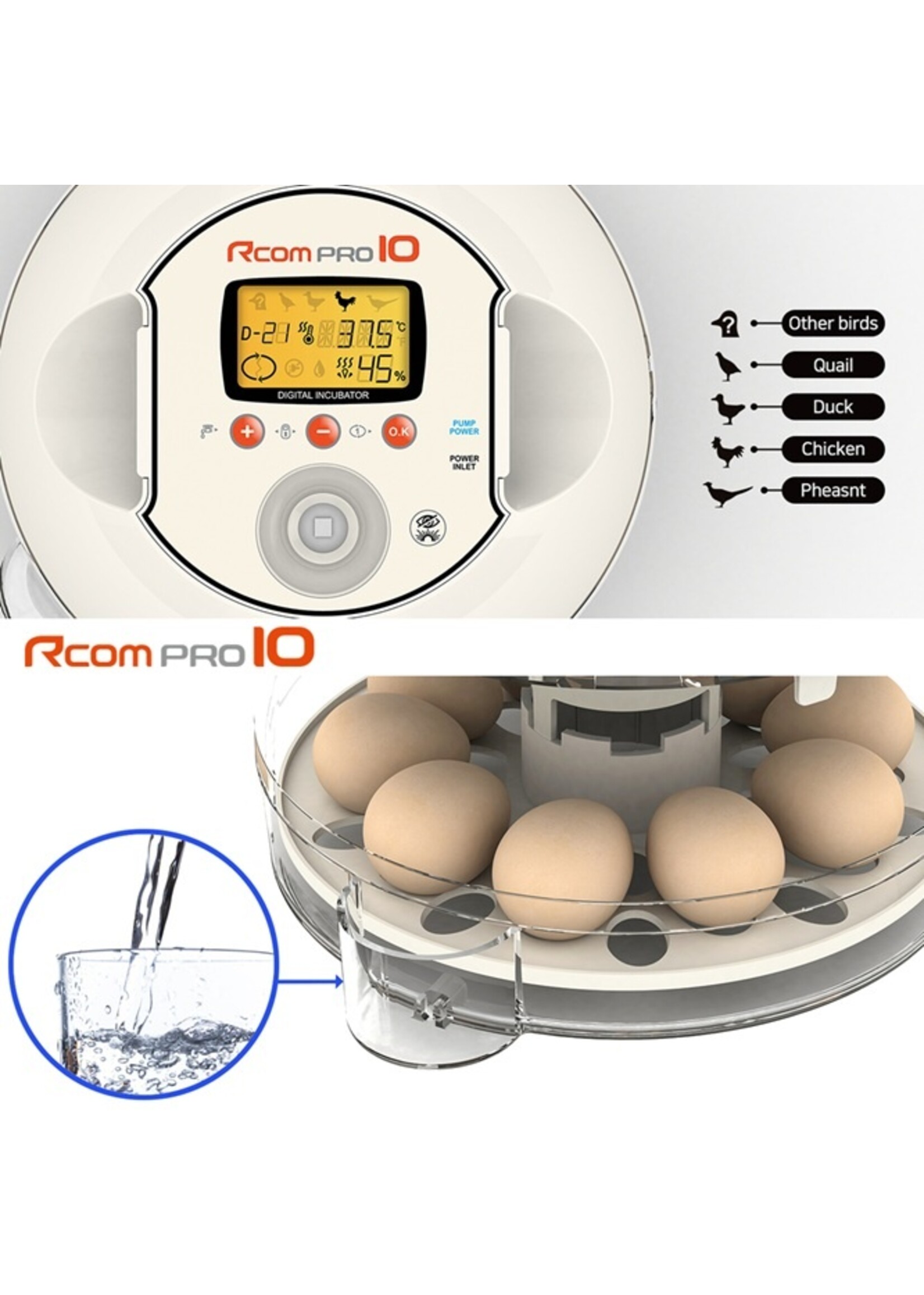 R-com Rcom 10 PRO Broedmachine – Compact, slim en volledig automatisch