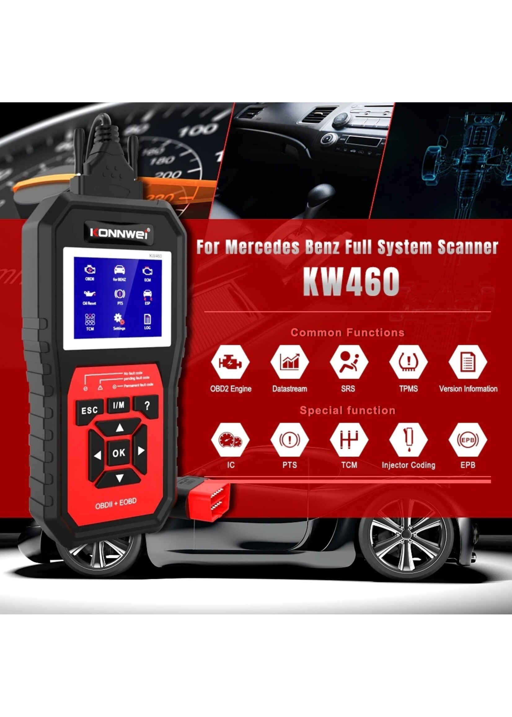 KONNWEI KONNWEI KW460 Full System Diagnostisch Apparaat voor Mercedes Benz