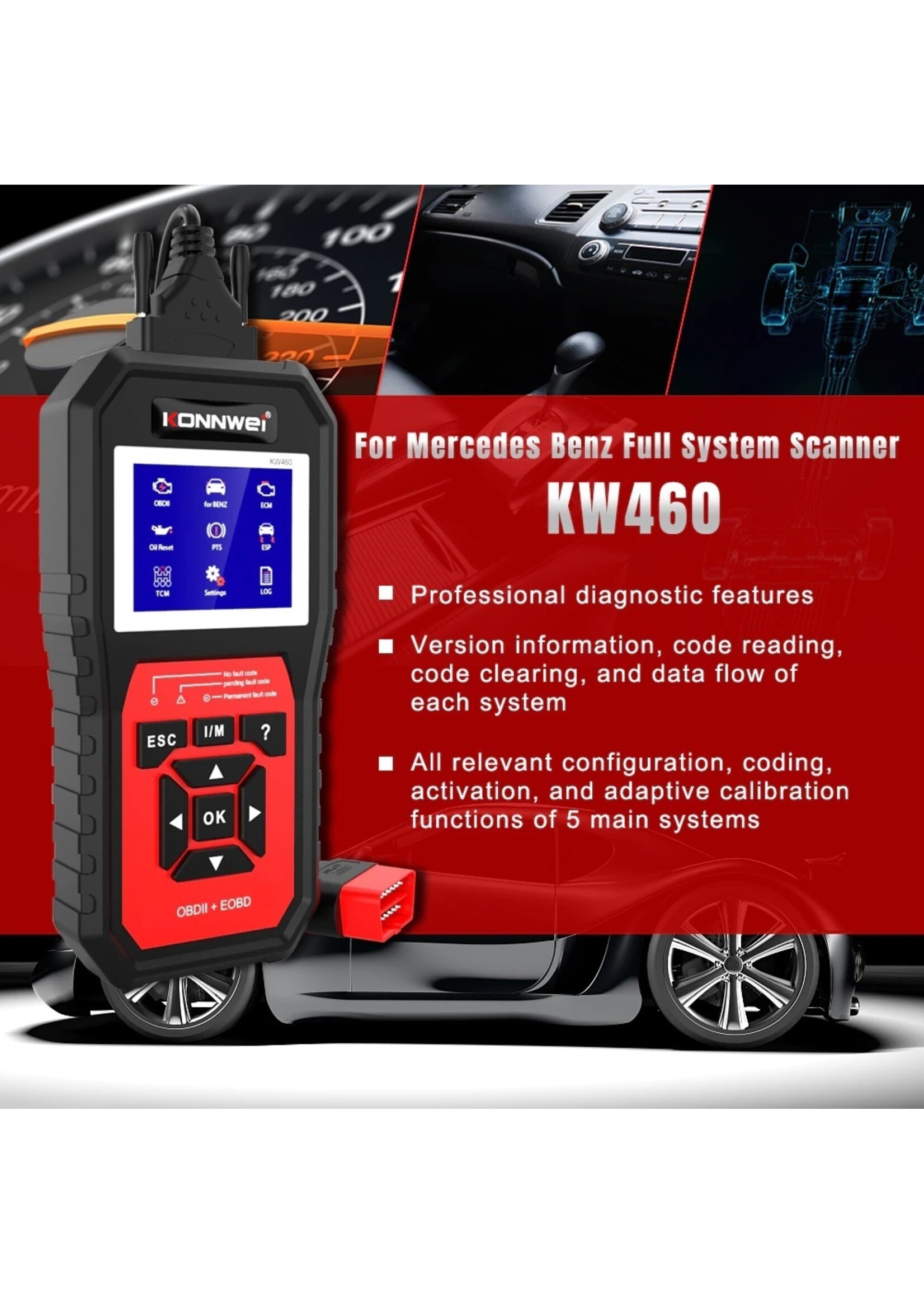 KONNWEI KONNWEI KW460 Full System Diagnostisch Apparaat voor Mercedes Benz