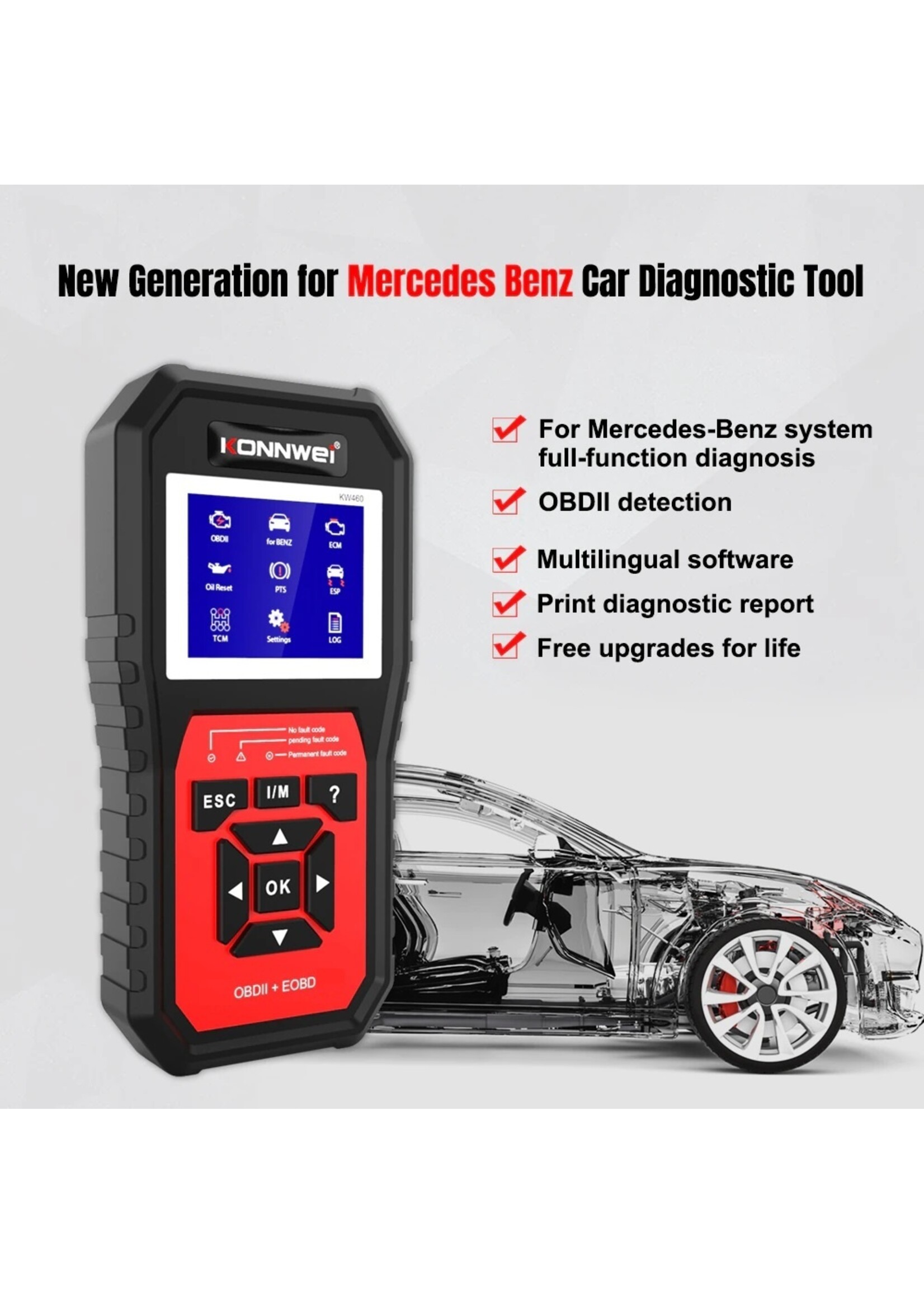 KONNWEI KONNWEI KW460 Full System Diagnostisch Apparaat voor Mercedes Benz