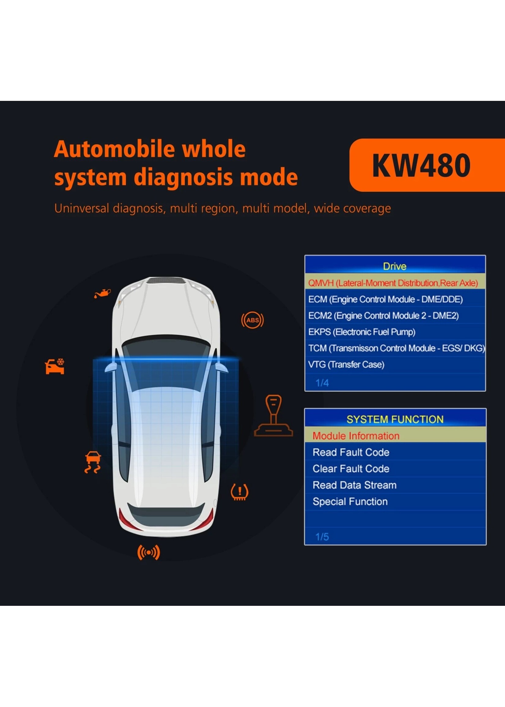 KONNWEI Konnwei KW480 Full System Diagnostische Scanner voor BMW