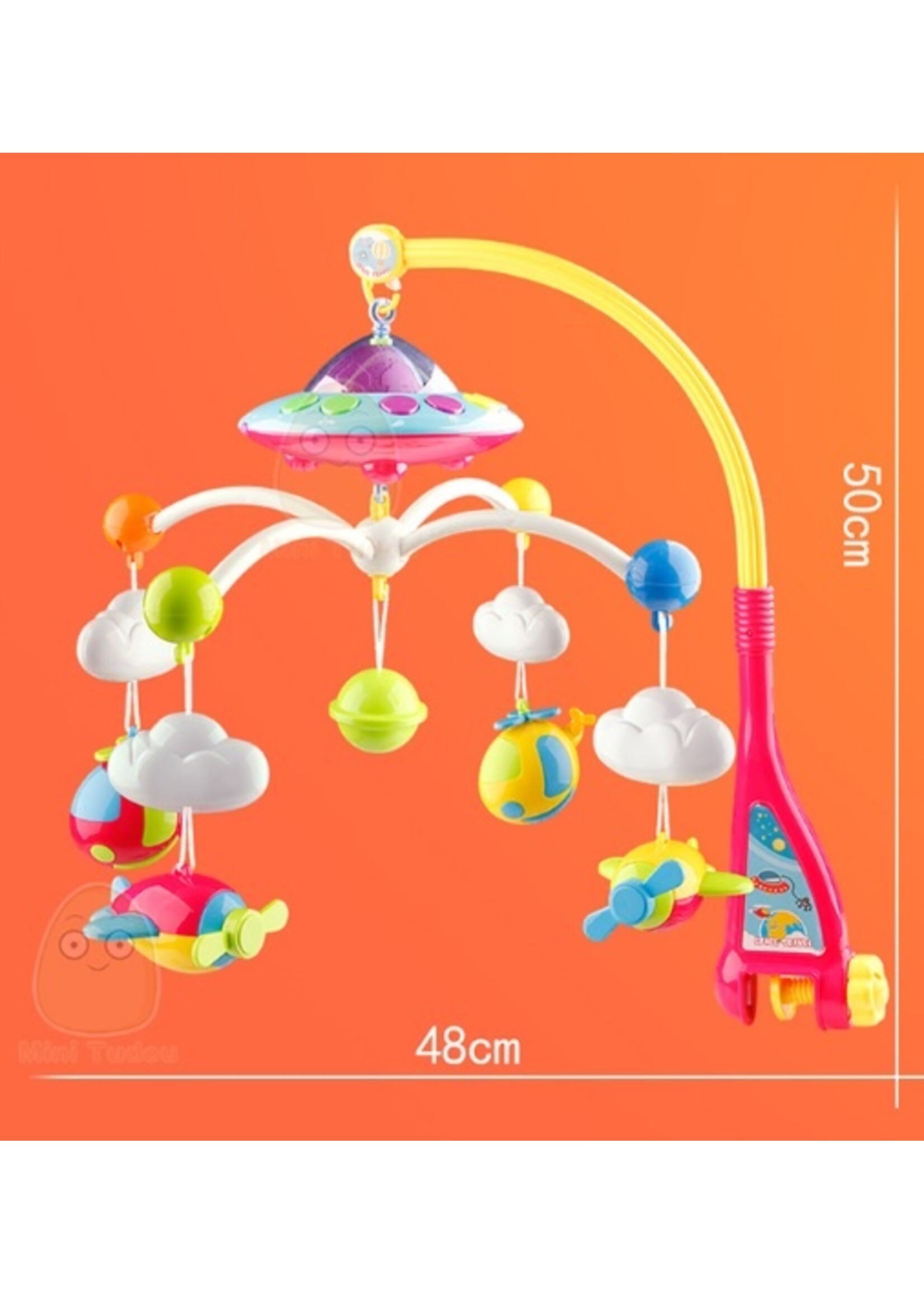 Kleurvolle Baby Muziek Mobiel met Afstandsbediening en sterren projector