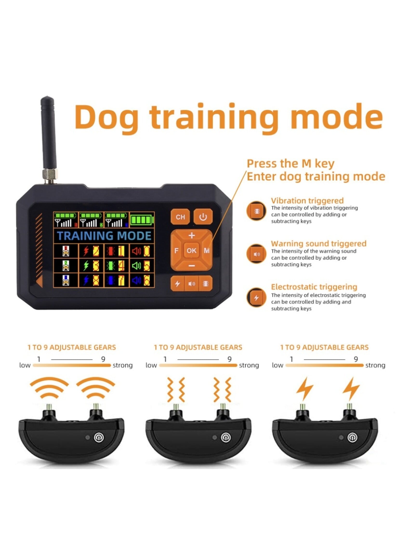 2-in-1 GPS Draadloze Hondenomheining & Hondentrainer – Kleurenscherm – 30 tot 600 Meter