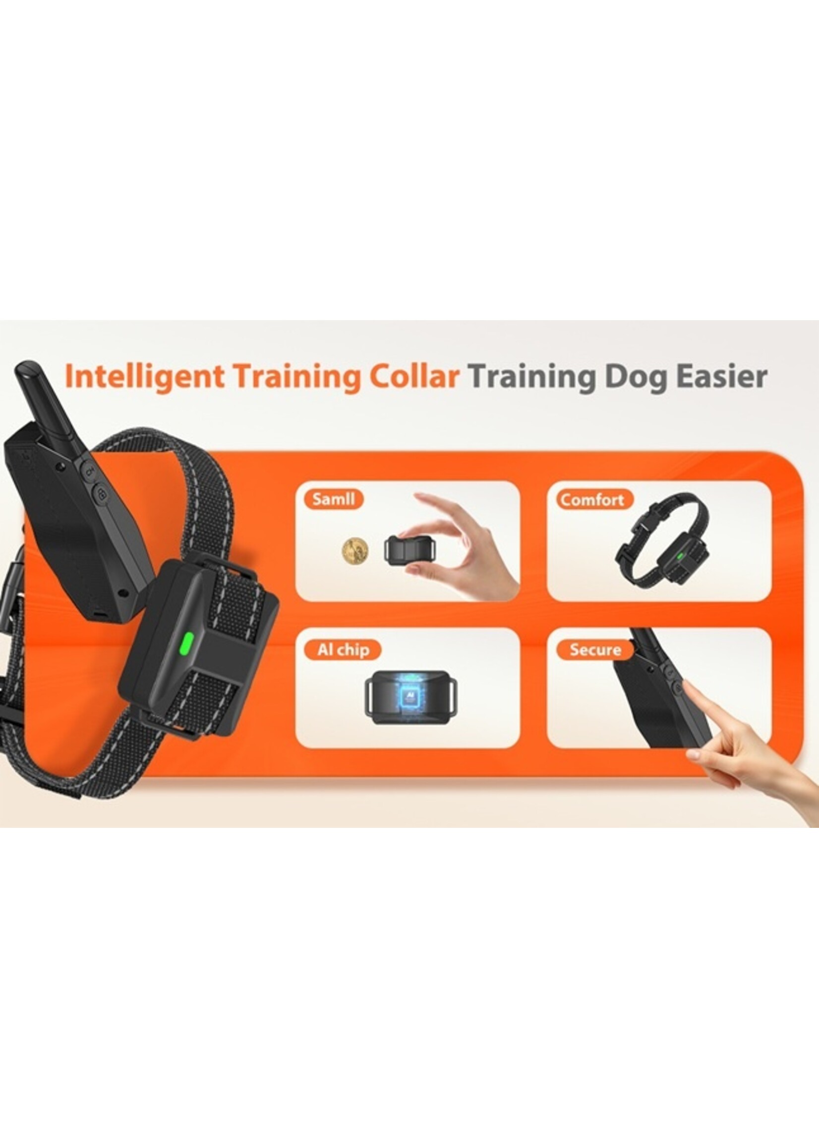 Trainingshalsband voor Kleine Honden 2–7 kg – 1000 Meter Bereik  – Oplaadbaar – 3 Trainingsfuncties