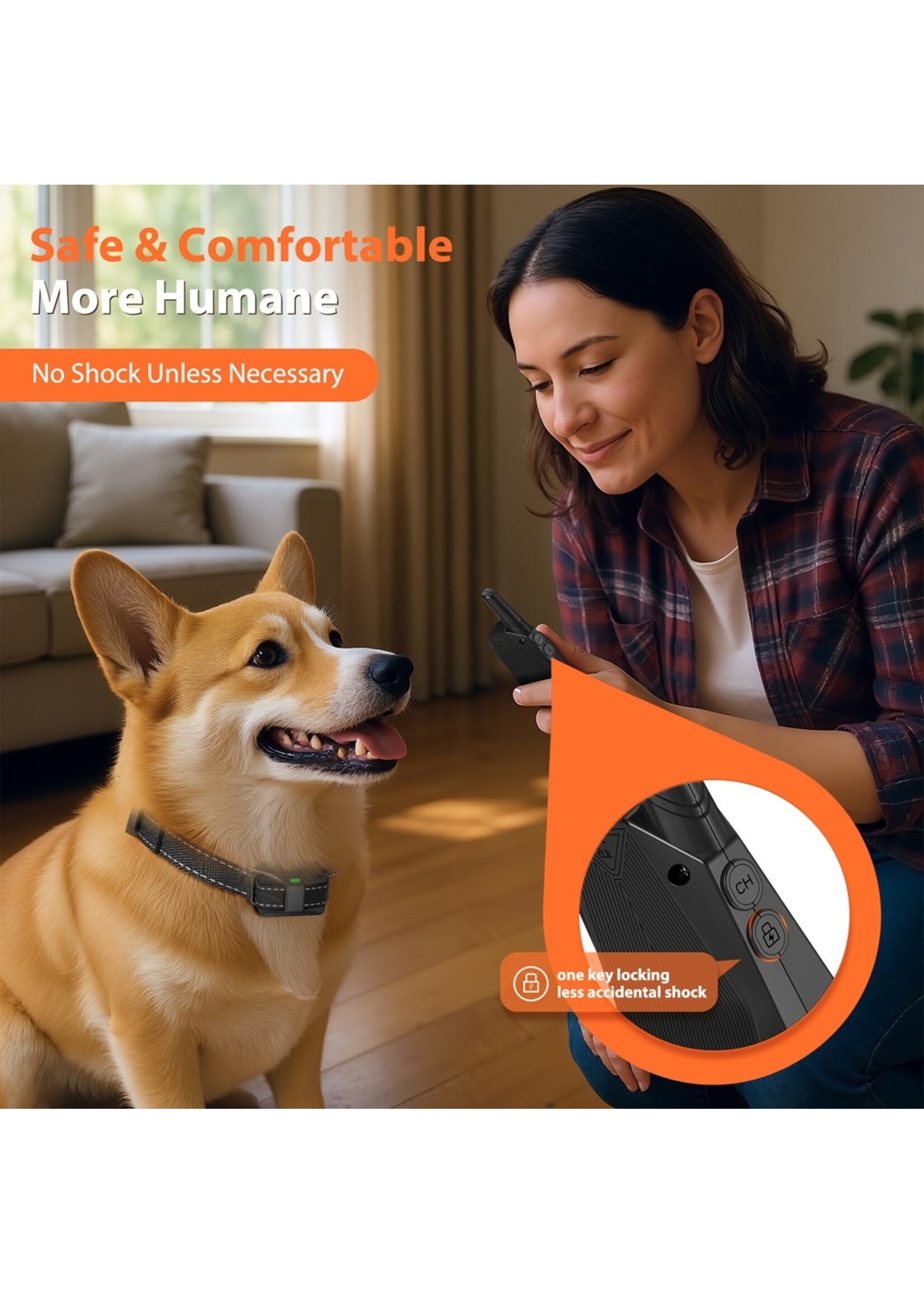 Trainingshalsband voor Kleine Honden 2–7 kg – 1000 Meter Bereik  – Oplaadbaar – 3 Trainingsfuncties