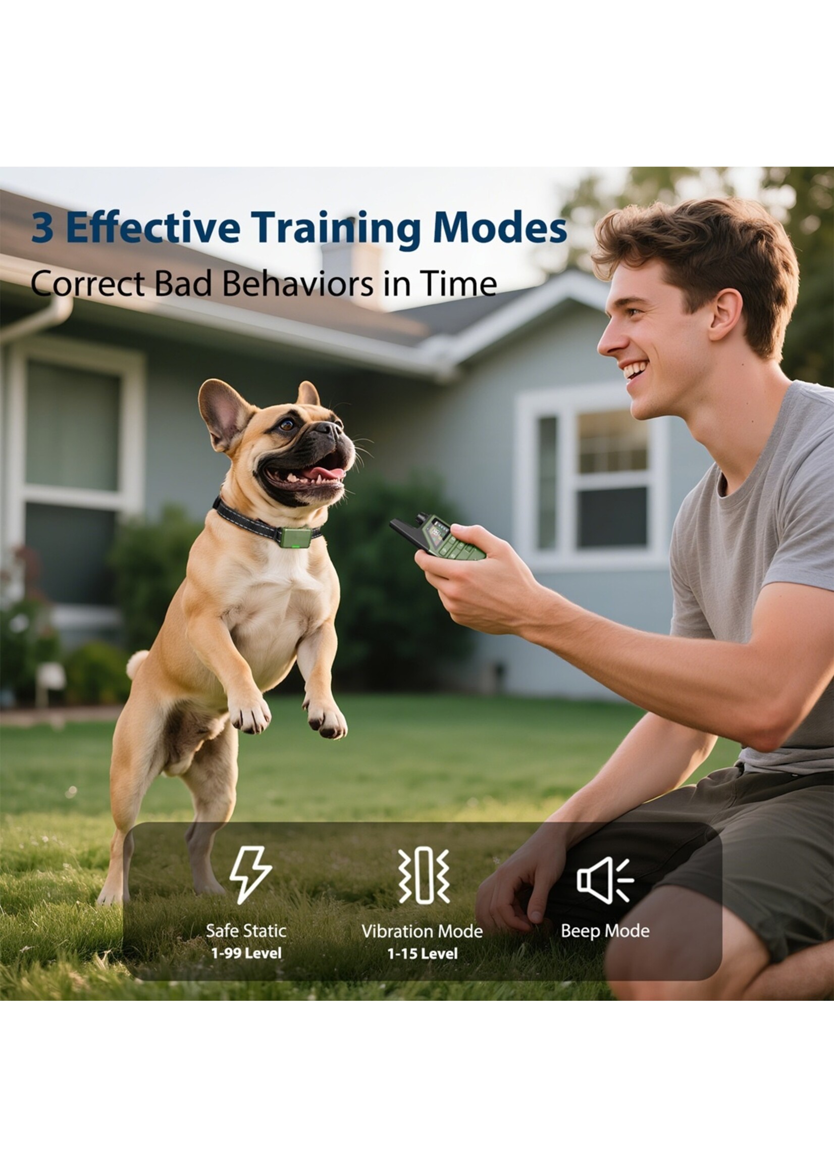 Trainingshalsband voor Honden – 1370 Meter Bereik – IP67– Voor 1 hond