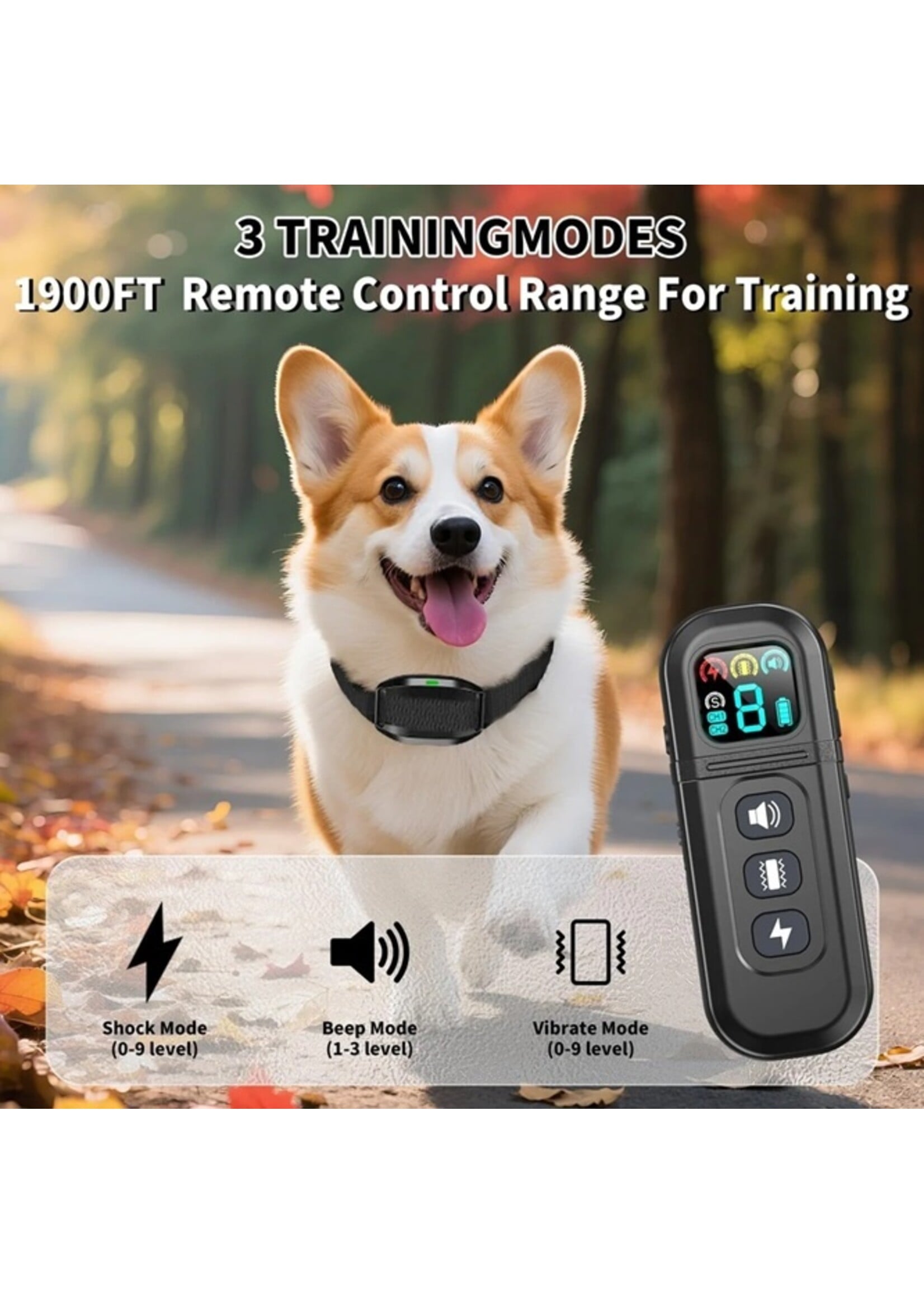Mini Trainingshalsband voor Kleine Honden – 28,6 g – Kleurenscherm – 99 Niveaus – IPX7